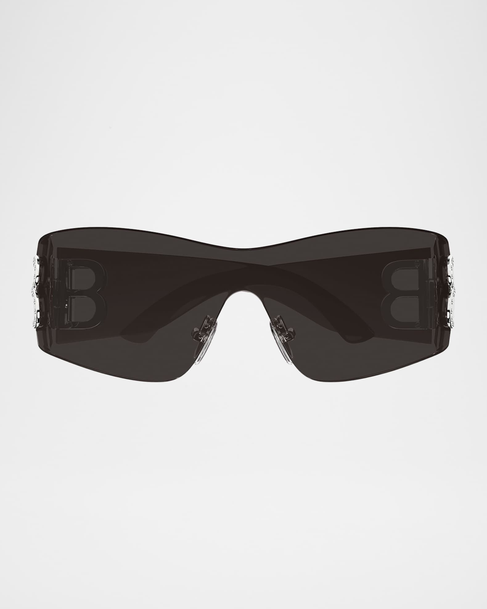 Balenciaga Bossy BB-Hinge Rimless Nylon Shield Sunglasses | Neiman