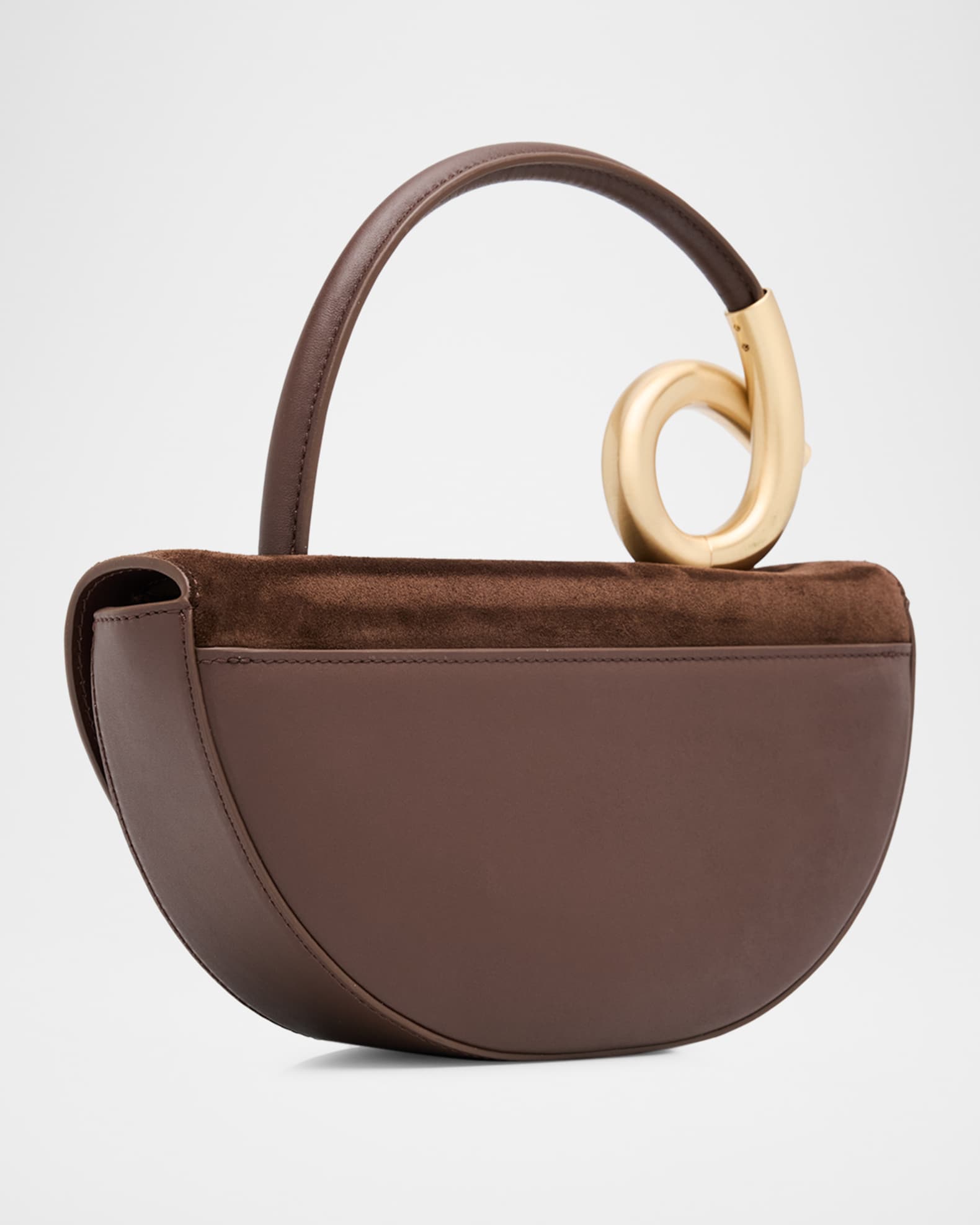 Cult Gaia Azariah Half-Moon Suede Top-Handle Bag | Neiman Marcus