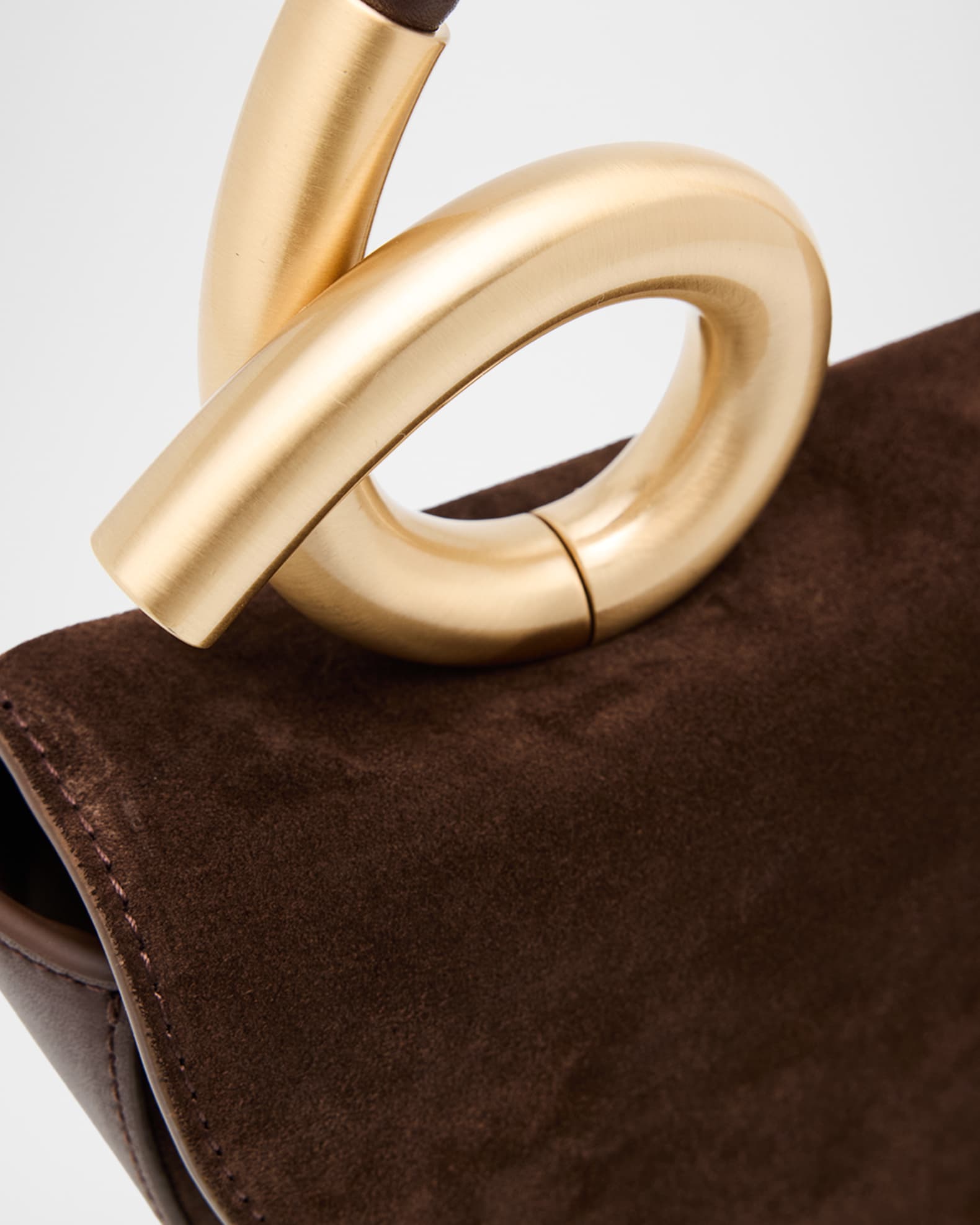 Cult Gaia Azariah Half-Moon Suede Top-Handle Bag | Neiman Marcus