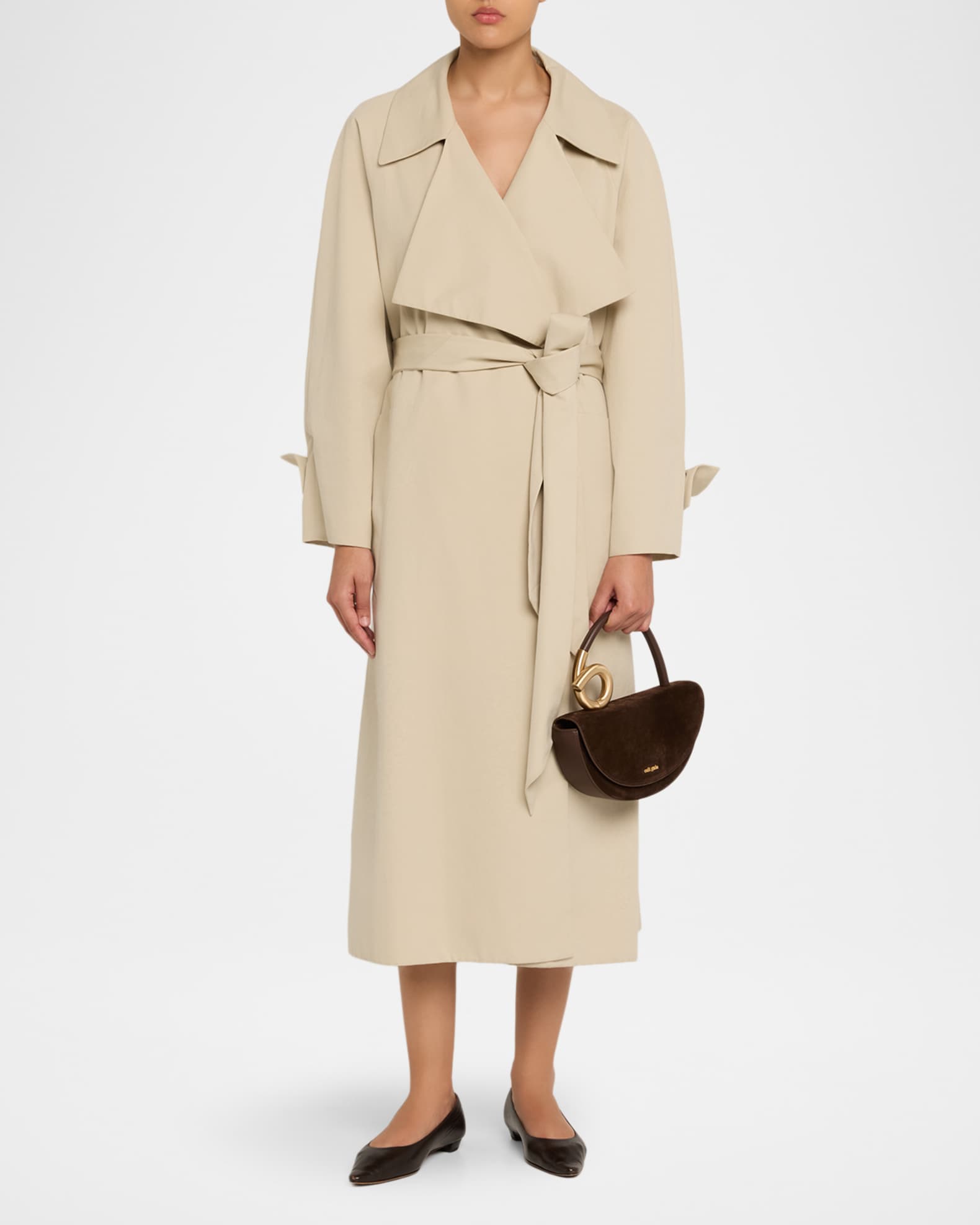 Cult Gaia Azariah Half-Moon Suede Top-Handle Bag | Neiman Marcus