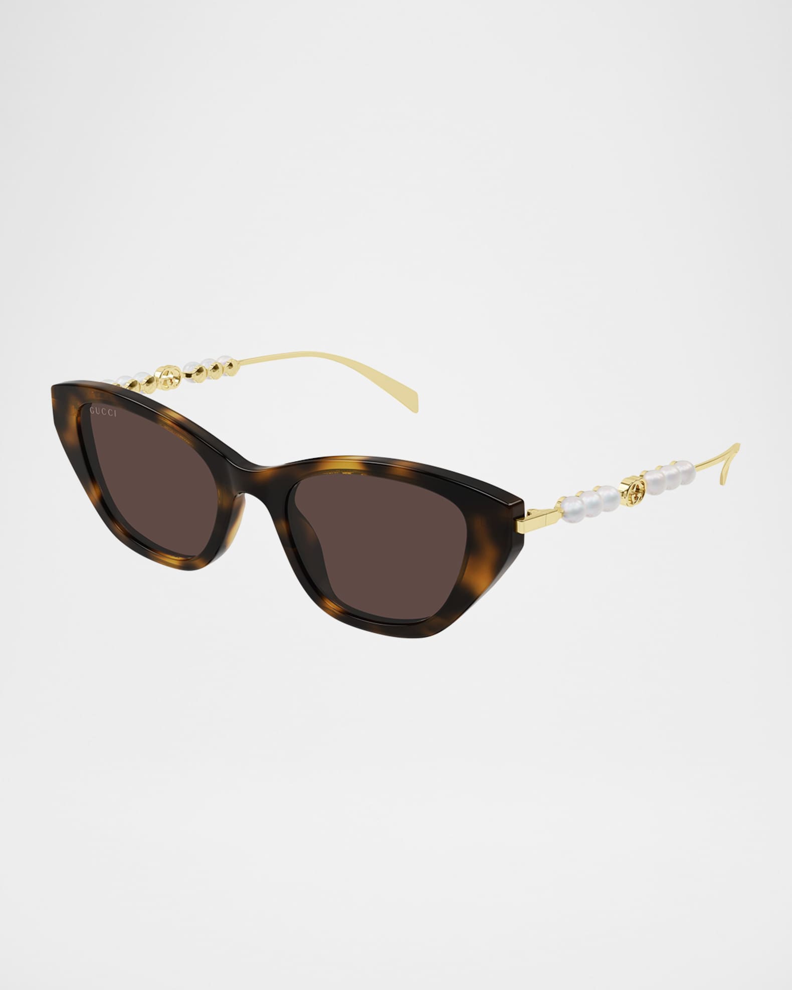 Gucci Pearls and Strass 50mm Acetate Cat-Eye Sunglasses | Neiman