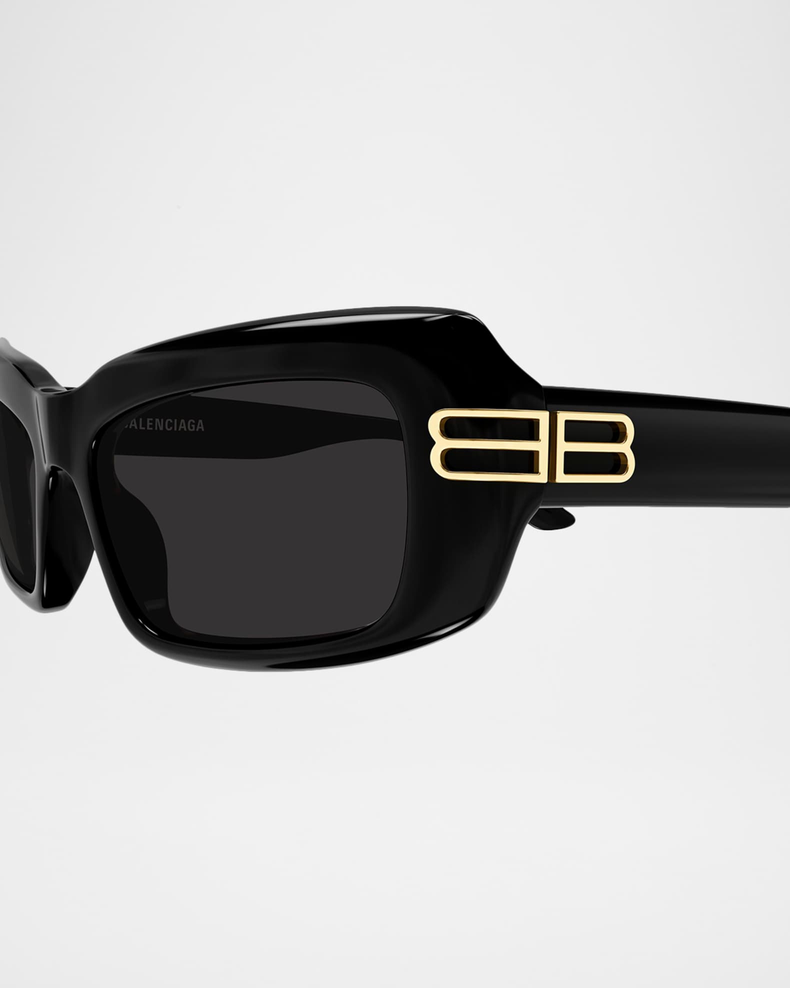 Balenciaga BB 53mm Acetate Rectangular Sunglasses | Neiman Marcus