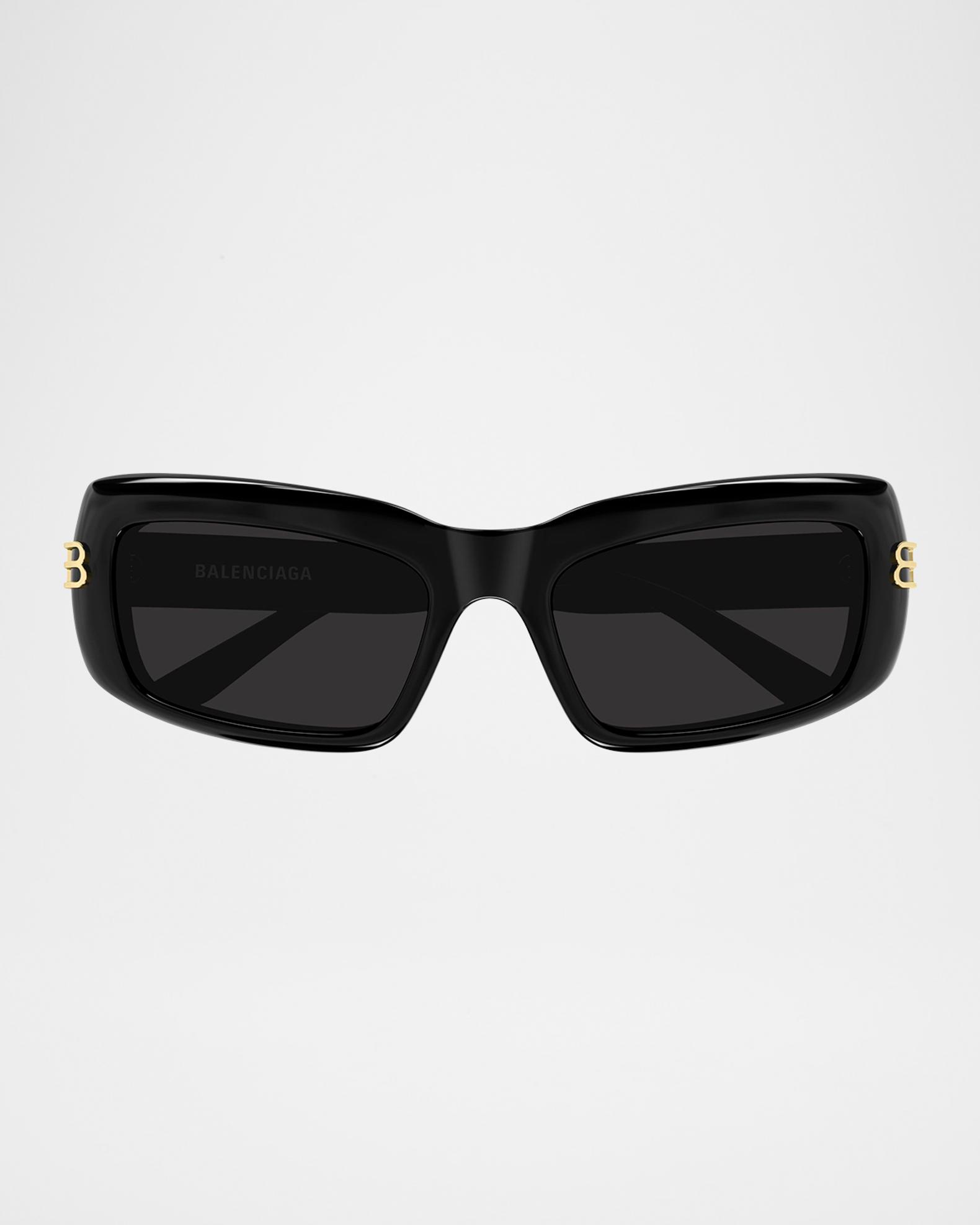 Balenciaga BB 53mm Acetate Rectangular Sunglasses | Neiman Marcus