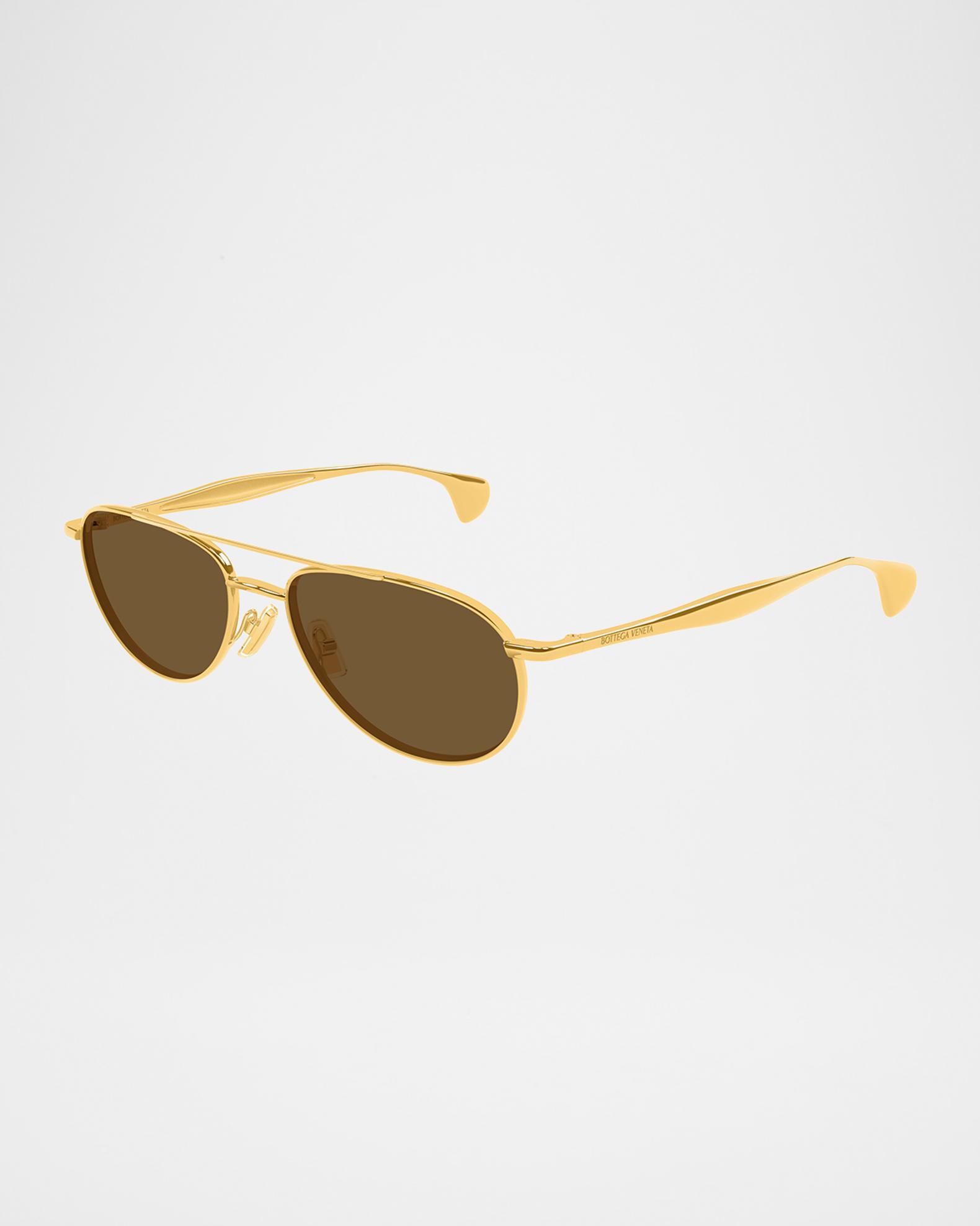 Bottega Veneta Fin 53mm Metal Aviator Sunglasses | Neiman Marcus