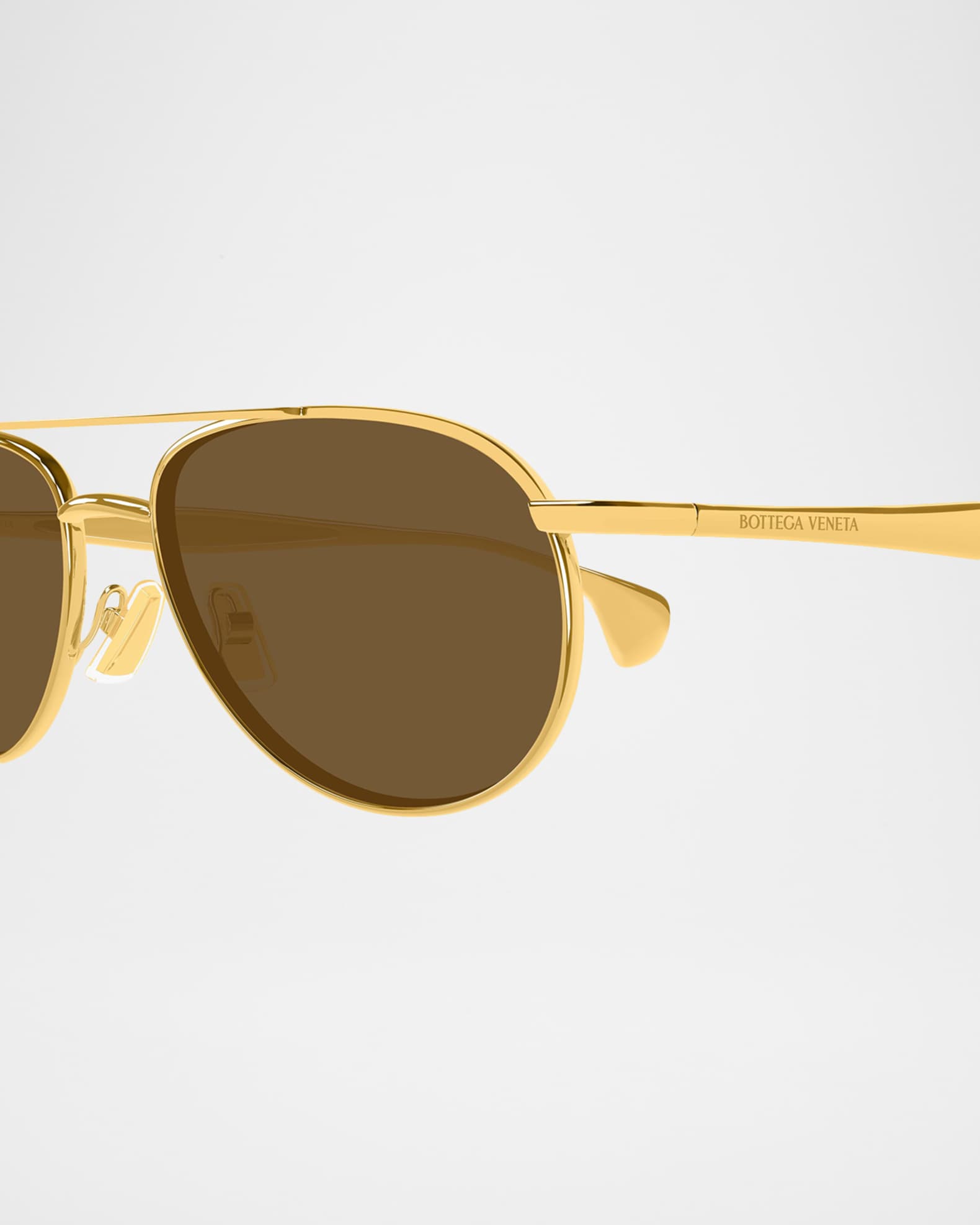 Bottega Veneta Fin 53mm Metal Aviator Sunglasses | Neiman Marcus