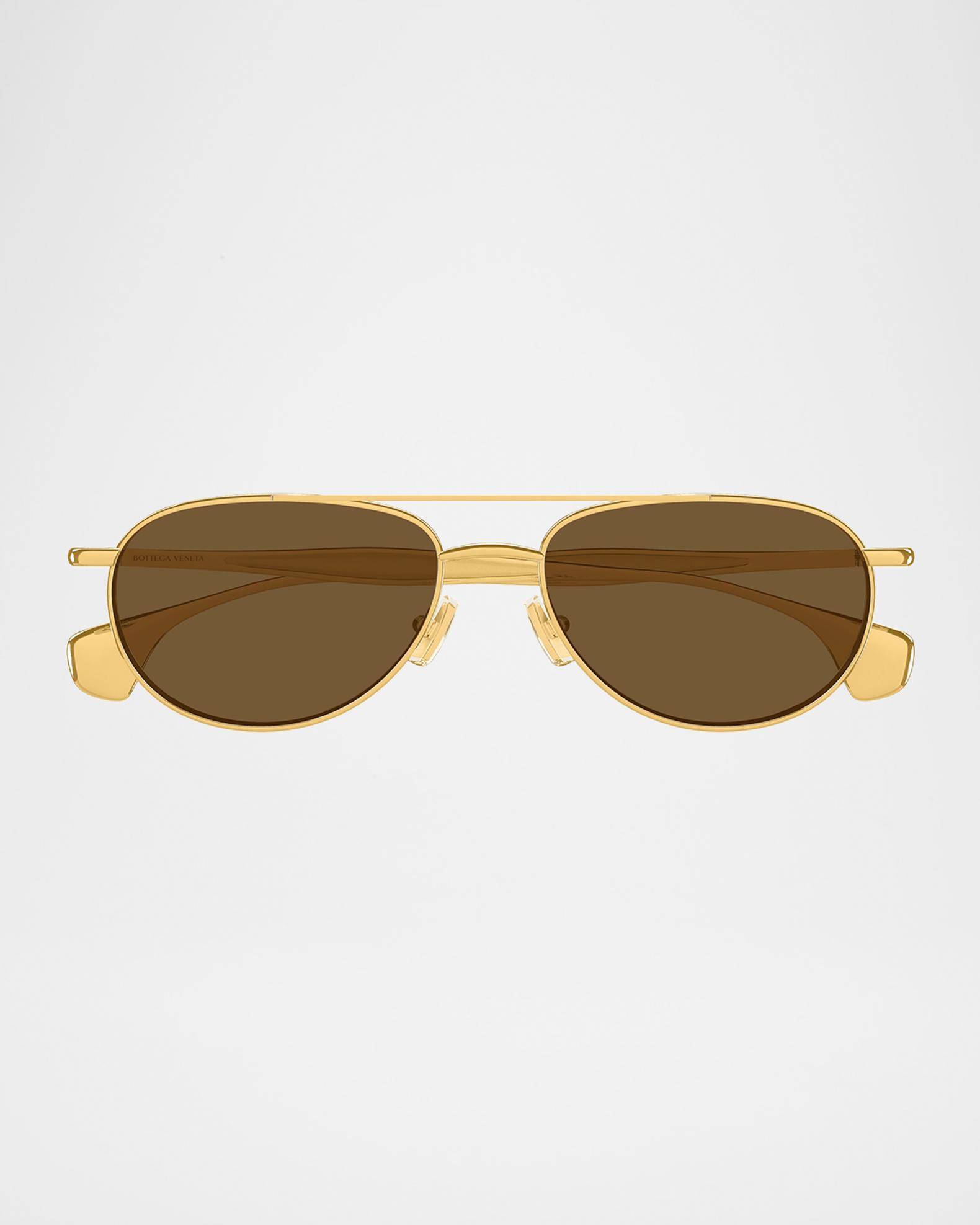 Bottega Veneta Fin 53mm Metal Aviator Sunglasses | Neiman Marcus