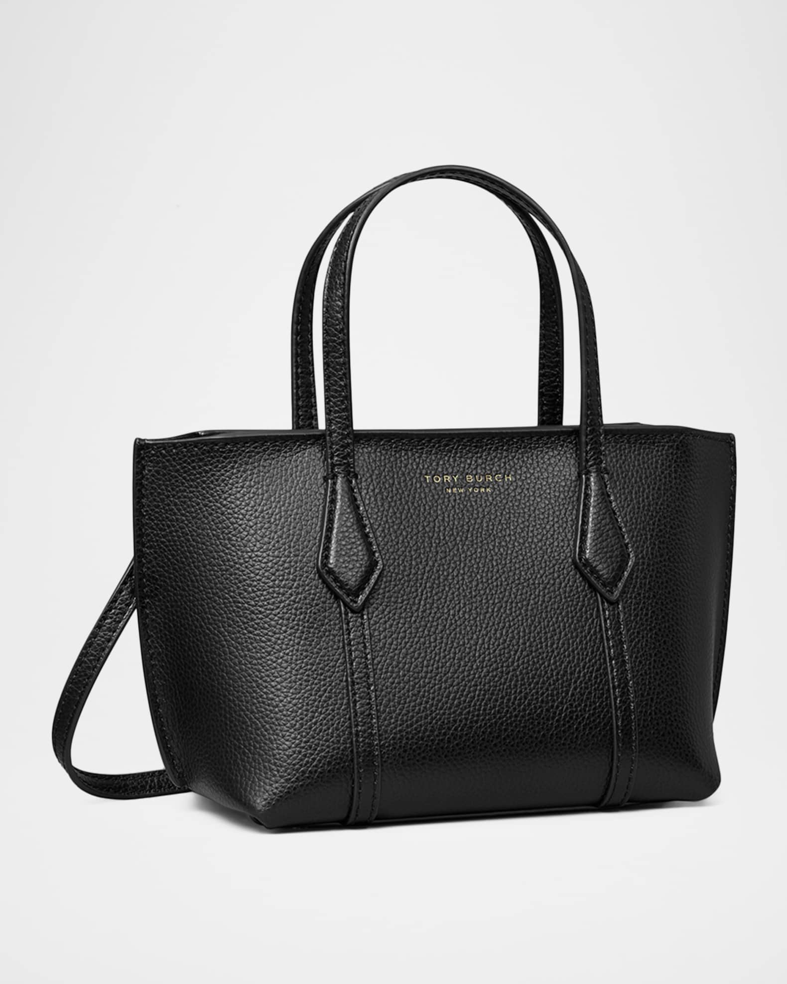 Tory Burch ブラックレザーバッグ NWOT Tory Burch Block-T Black Leather Tote Purse Bag | eBay