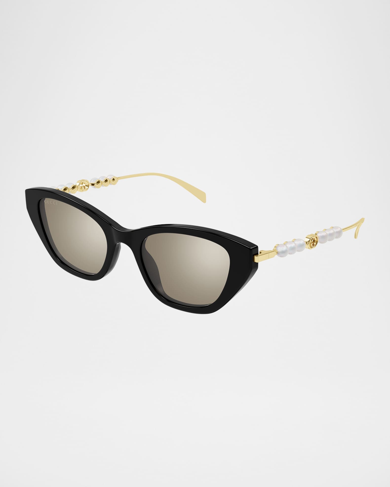 Gucci Pearls and Strass 50mm Acetate Cat-Eye Sunglasses | Neiman