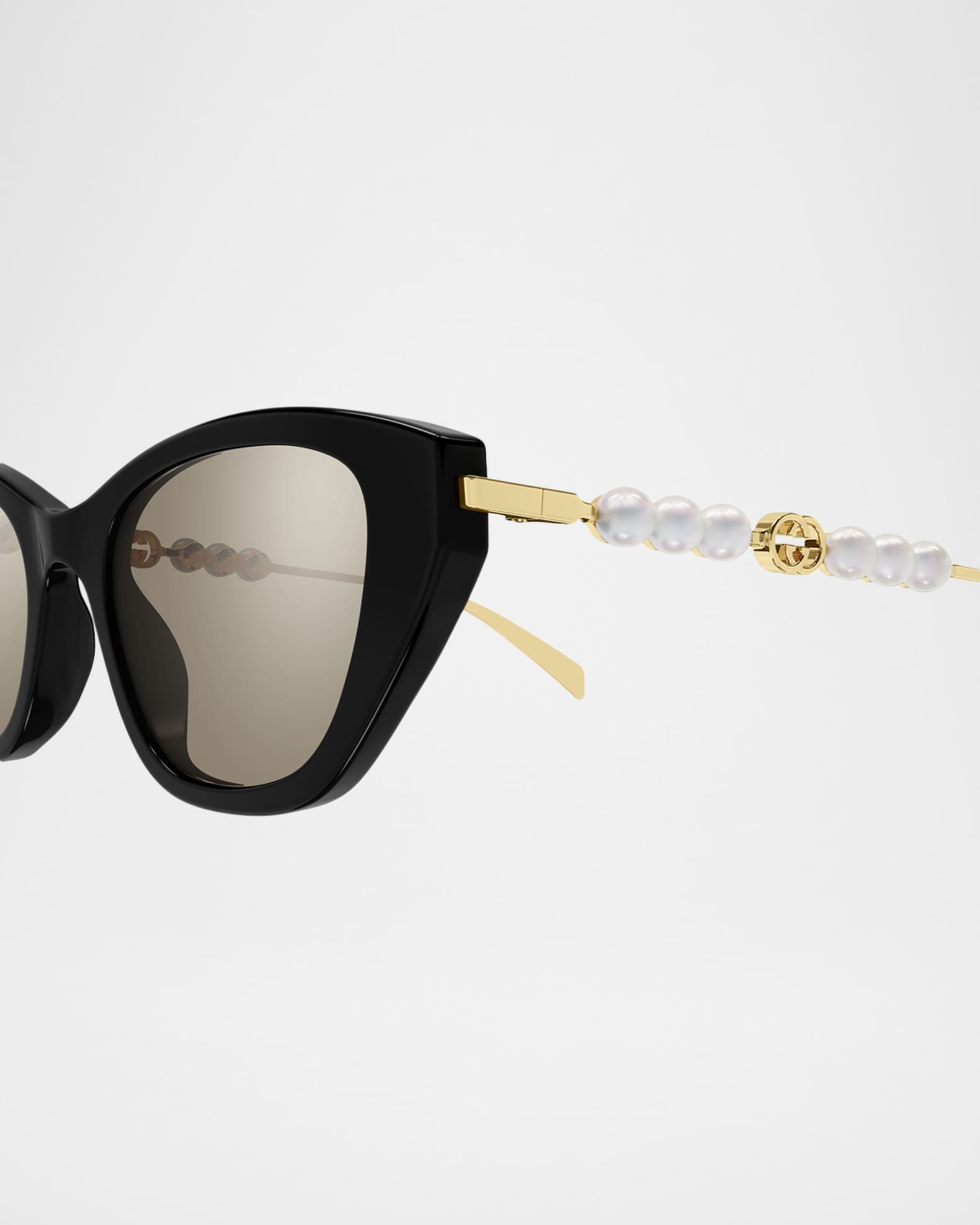 Gucci Pearls and Strass 50mm Acetate Cat-Eye Sunglasses | Neiman