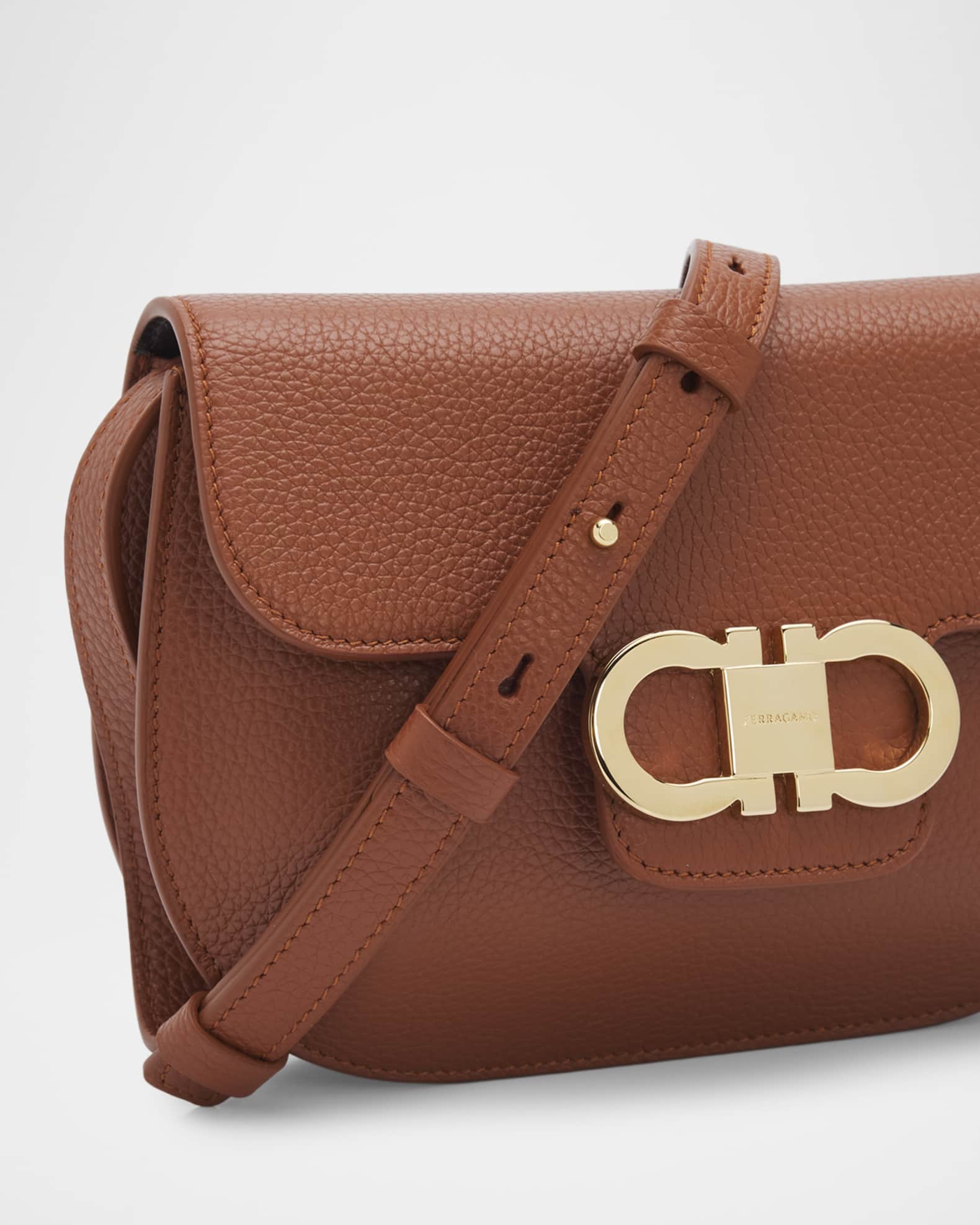 Ferragamo Lizzy Gancini Leather Crossbody Bag | Neiman Marcus