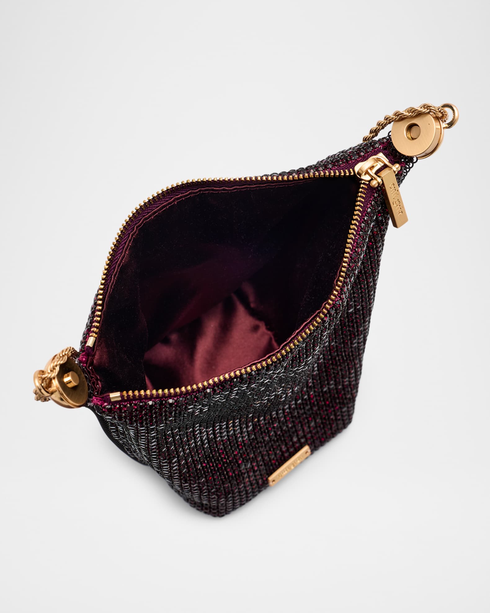 BEBE WRISTLET Fabulous wristlet in a mirror stones embellished