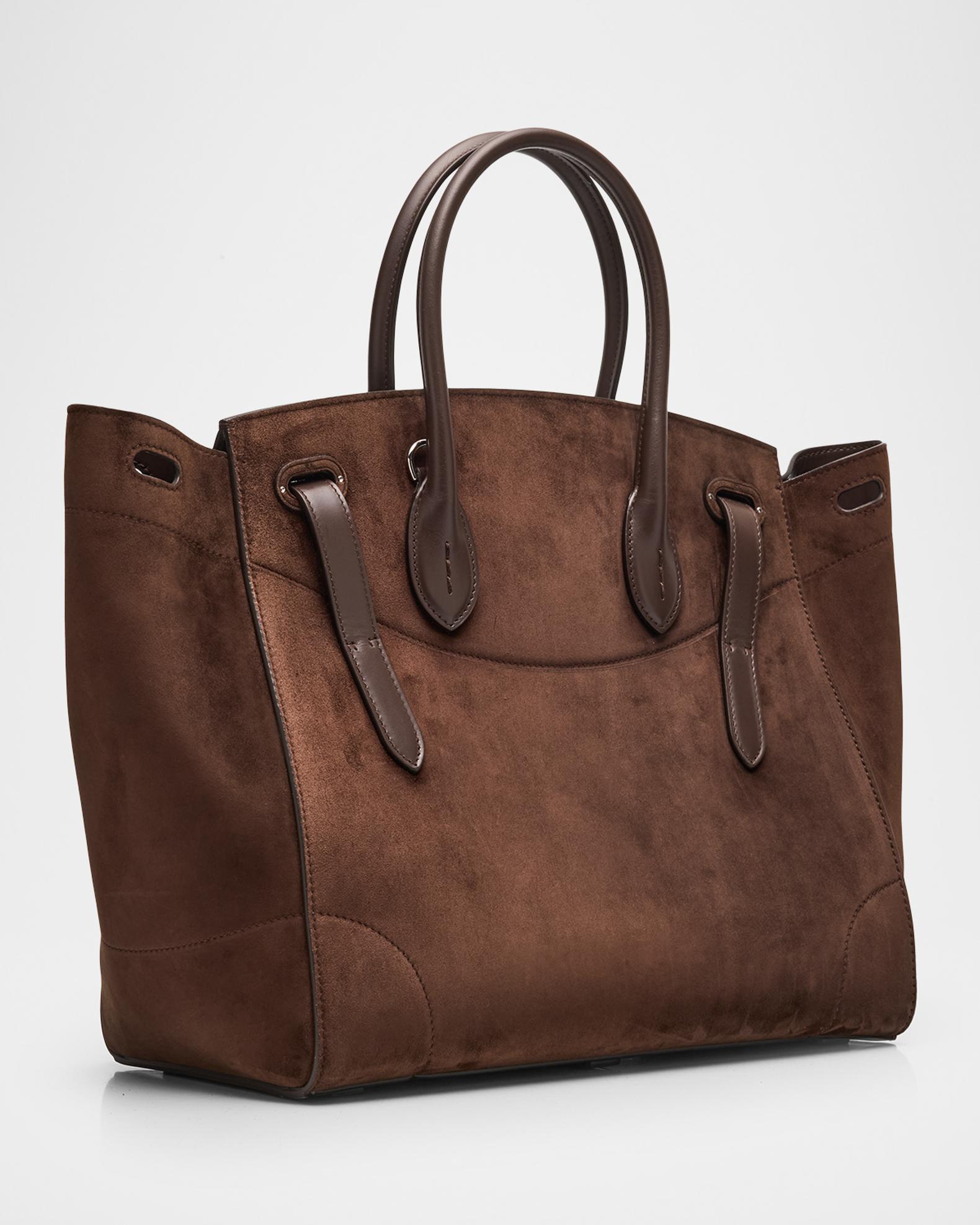 Ralph Lauren Collection Soft Ricky 33 Suede Top-Handle Bag 
