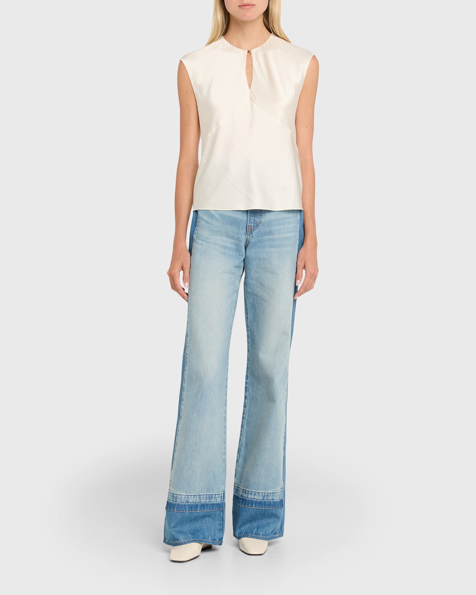 Sparrow Silk-Blend Keyhole Top