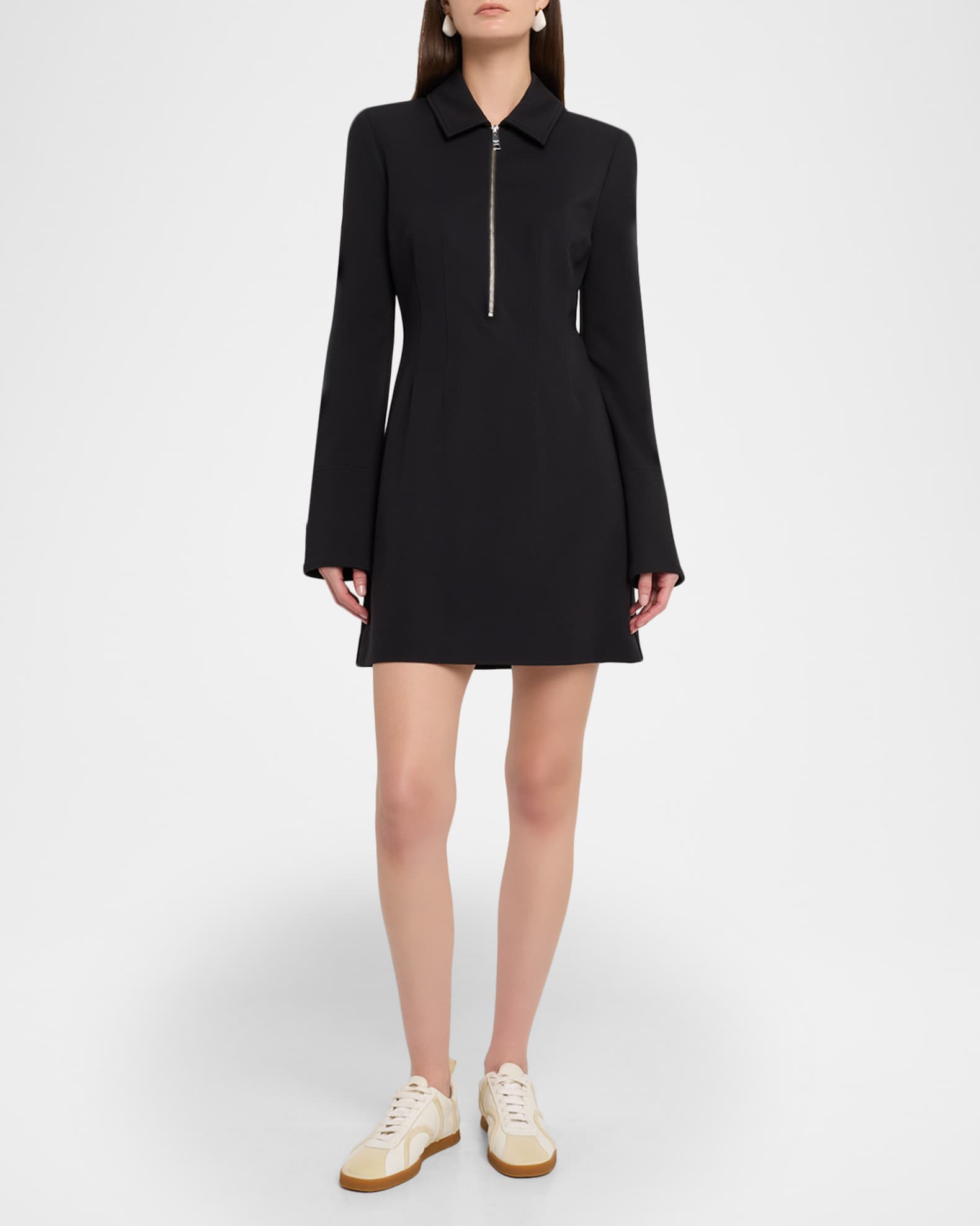 Veronica Beard Capelle Half-Zip Mini Dress | Neiman Marcus