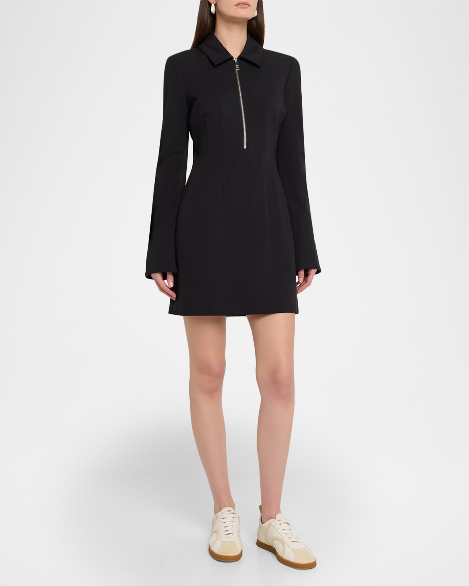 Veronica Beard Capelle Half-Zip Mini Dress | Neiman Marcus