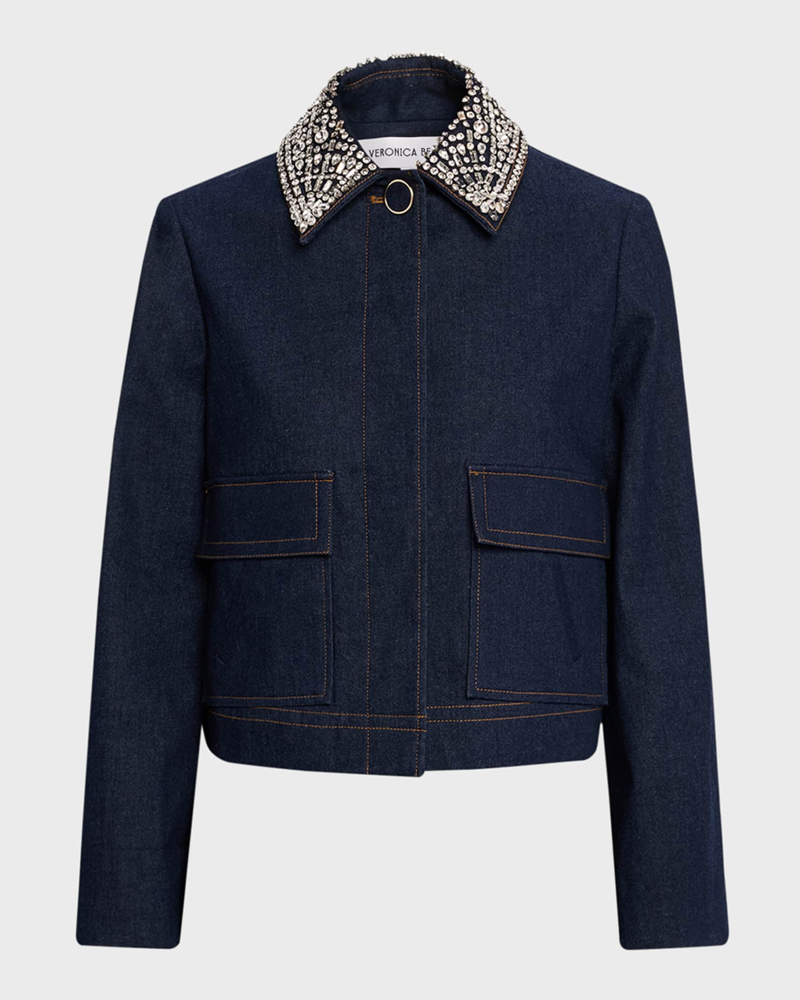Veronica Beard Barrington Embellished Denim Jacket | Neiman Marcus
