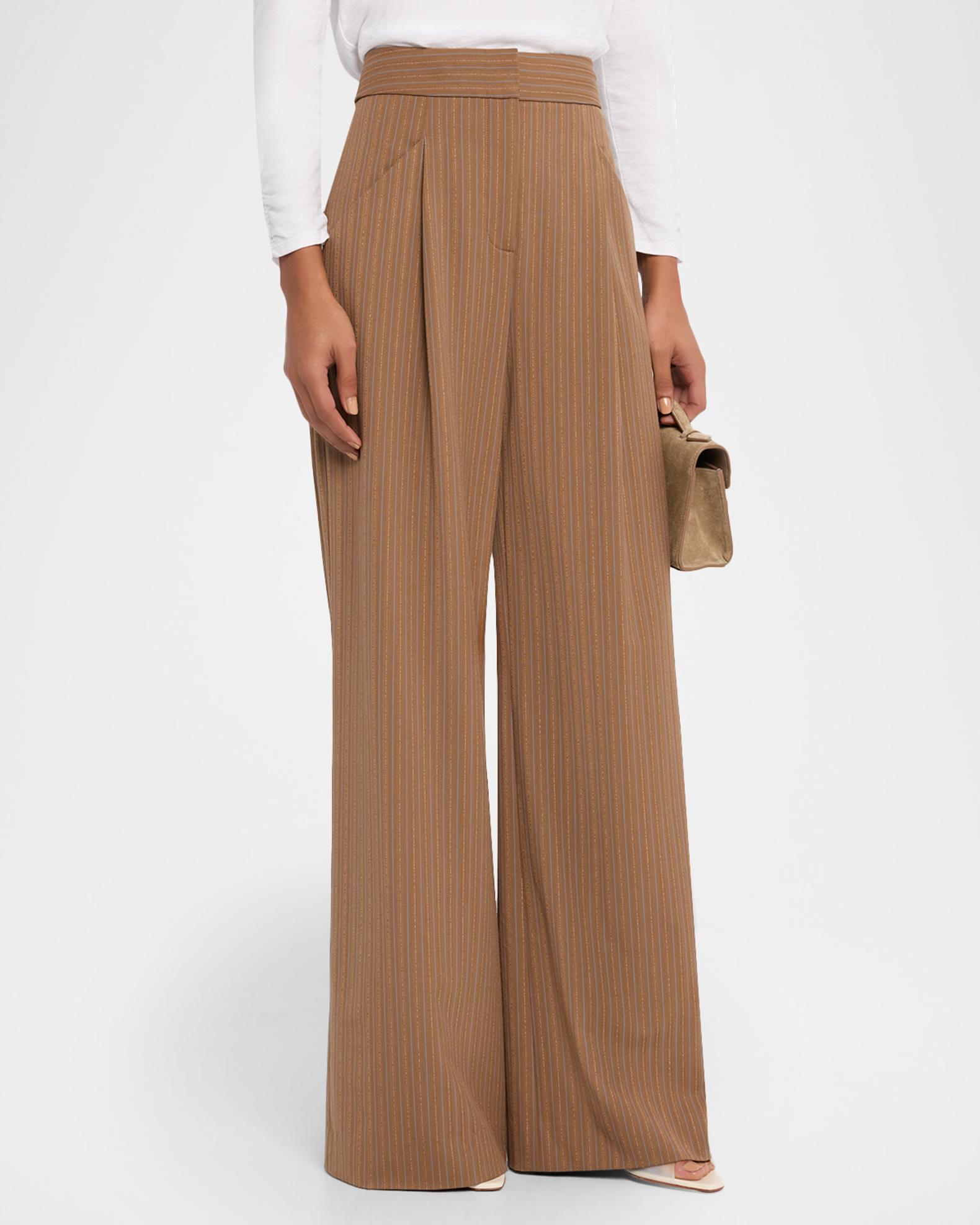 Veronica Beard Rimini Pinstripe Wide-Leg Pants | Neiman Marcus