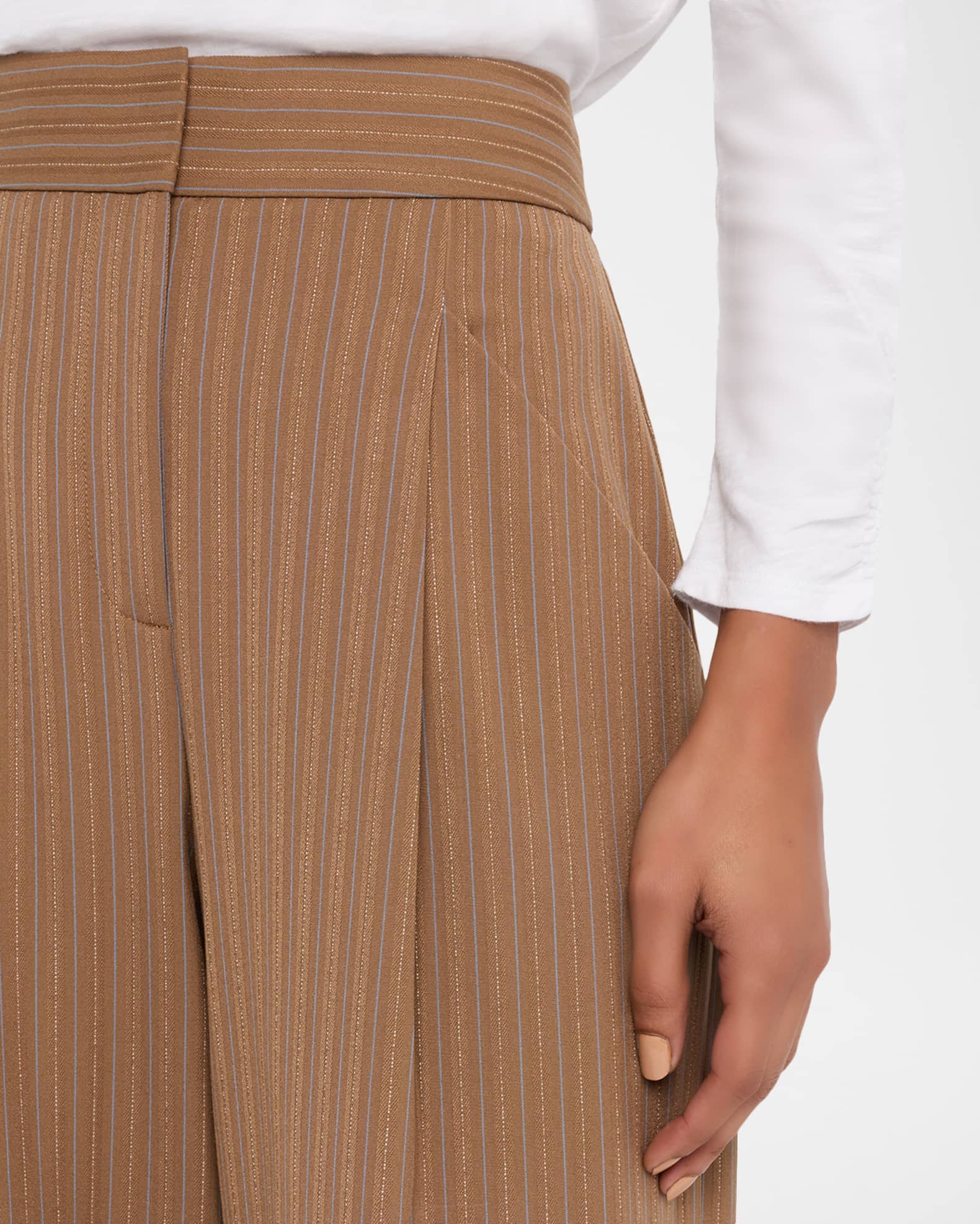 Veronica Beard Rimini Pinstripe Wide-Leg Pants | Neiman Marcus