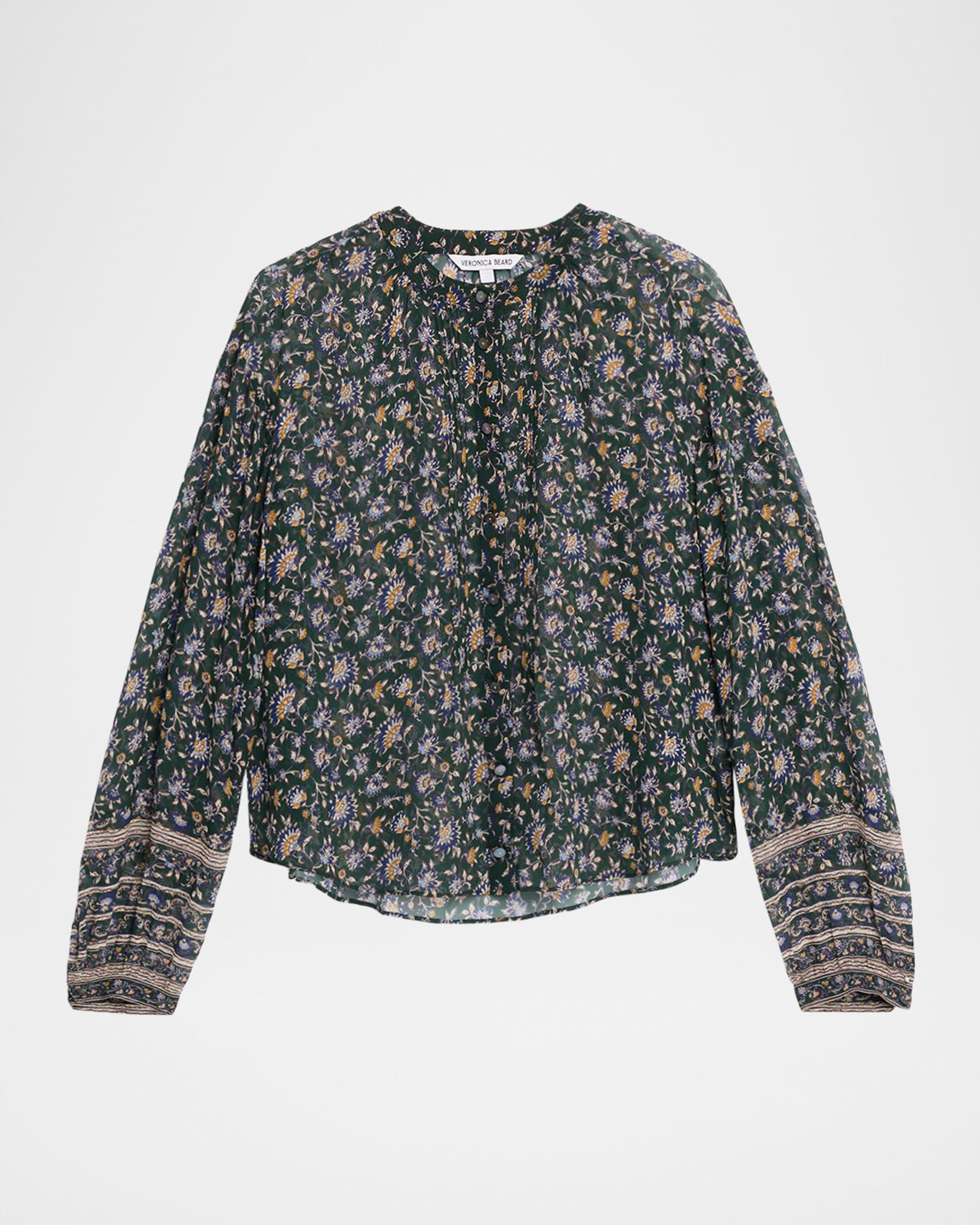 Veronica Beard Lollie Long-Sleeve Silk Blouse | Neiman Marcus
