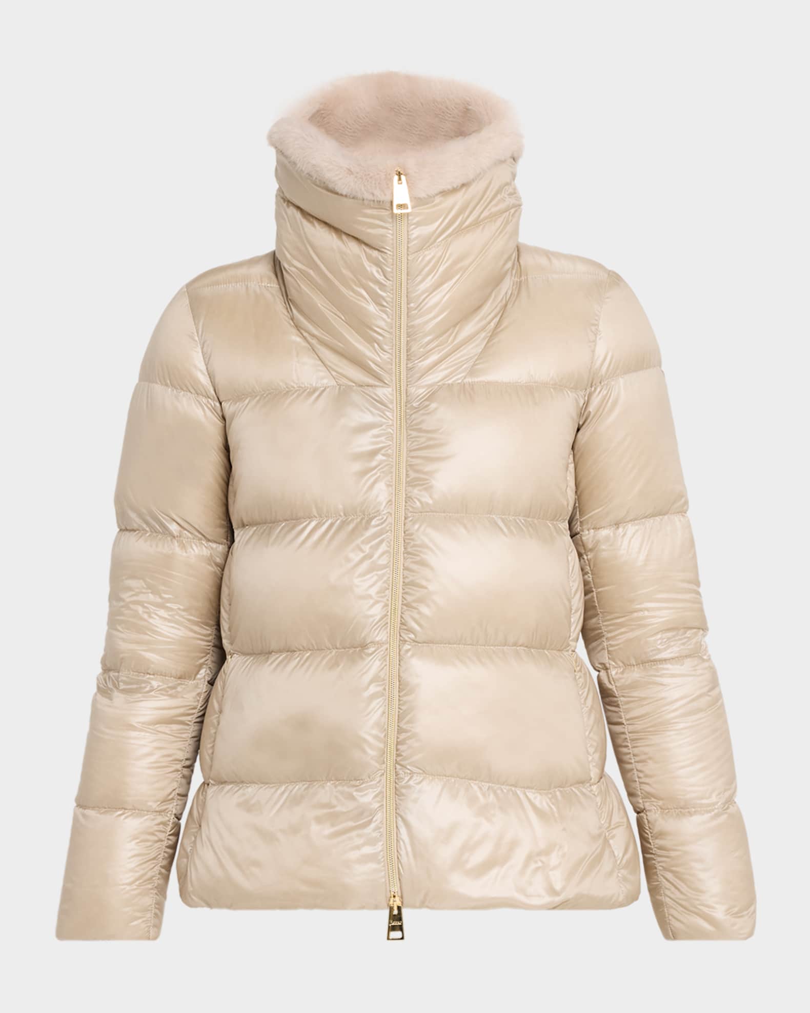 Herno　NYLON ULTRALIGHT ジャケット Herno Ultralight Nylon Down Jacket with Alternative Fur | Neiman