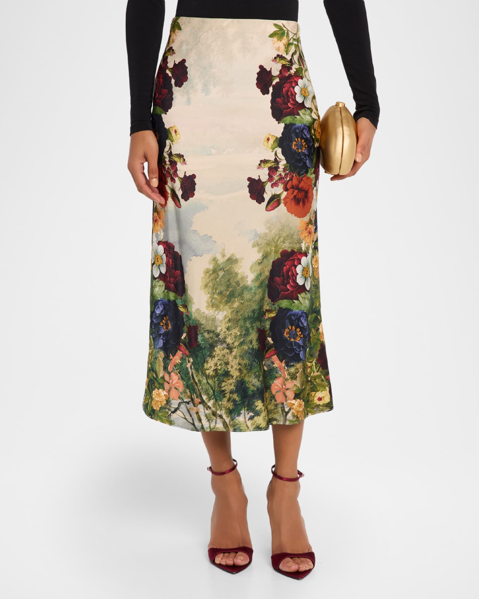 Alice + Olivia Forbidden Forest Maeve Slip Skirt | Neiman Marcus