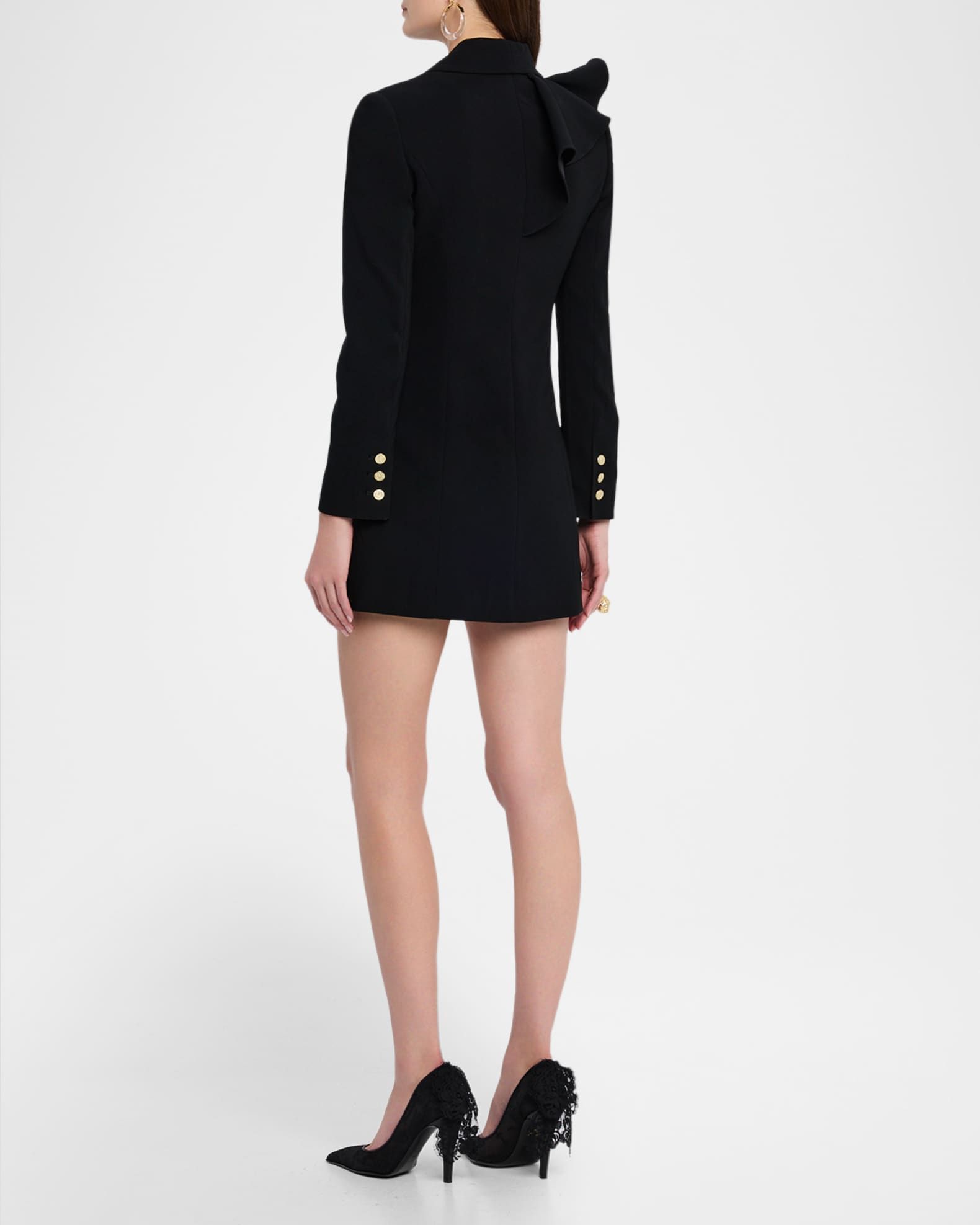 rabanne gold dress Black military blazer dress – Skirt & Stiletto main image 1