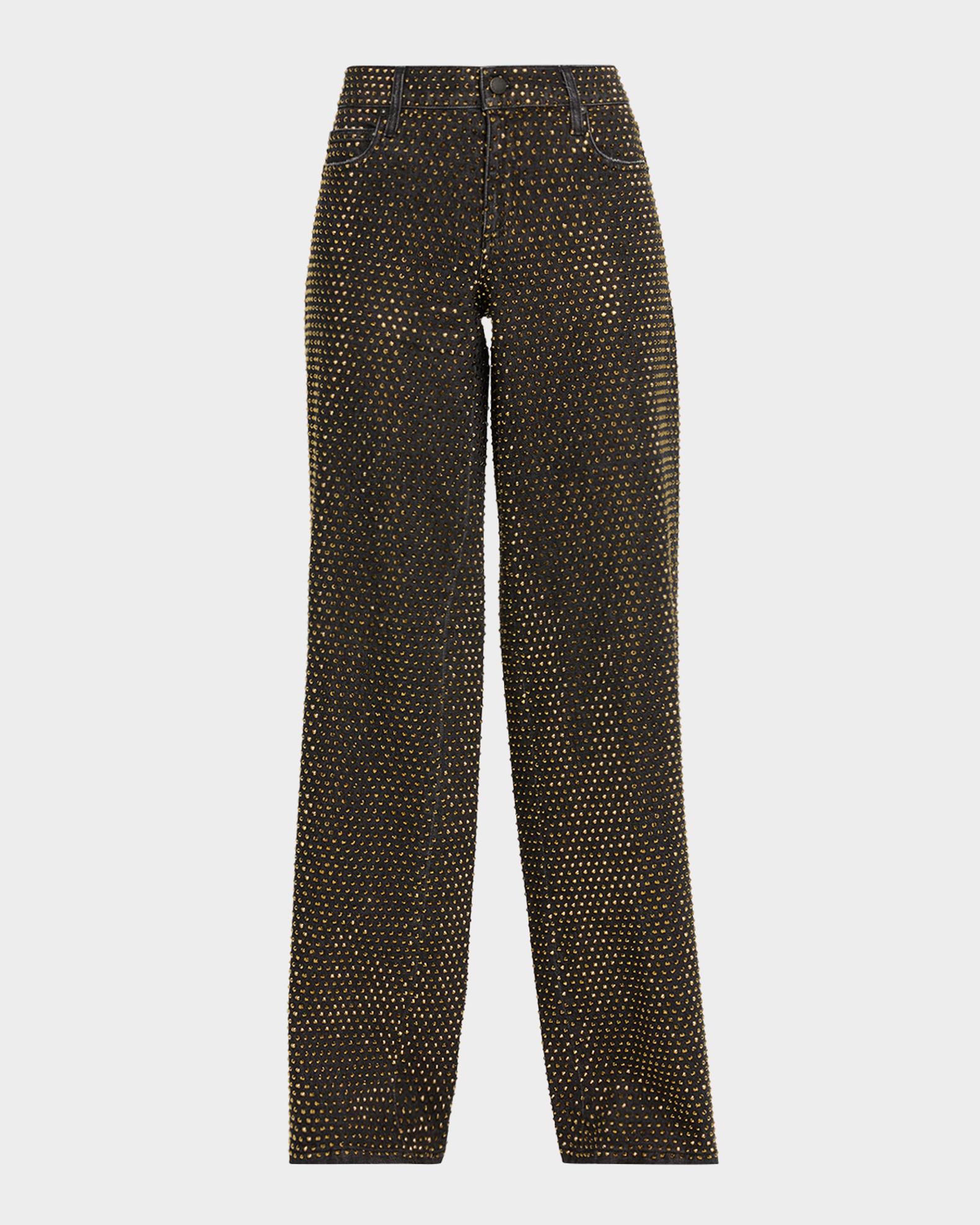 Jeans Alice + Olivia - Modèle Amazing Embellished Taille 26 | Coupe Wide-Leg Brodée