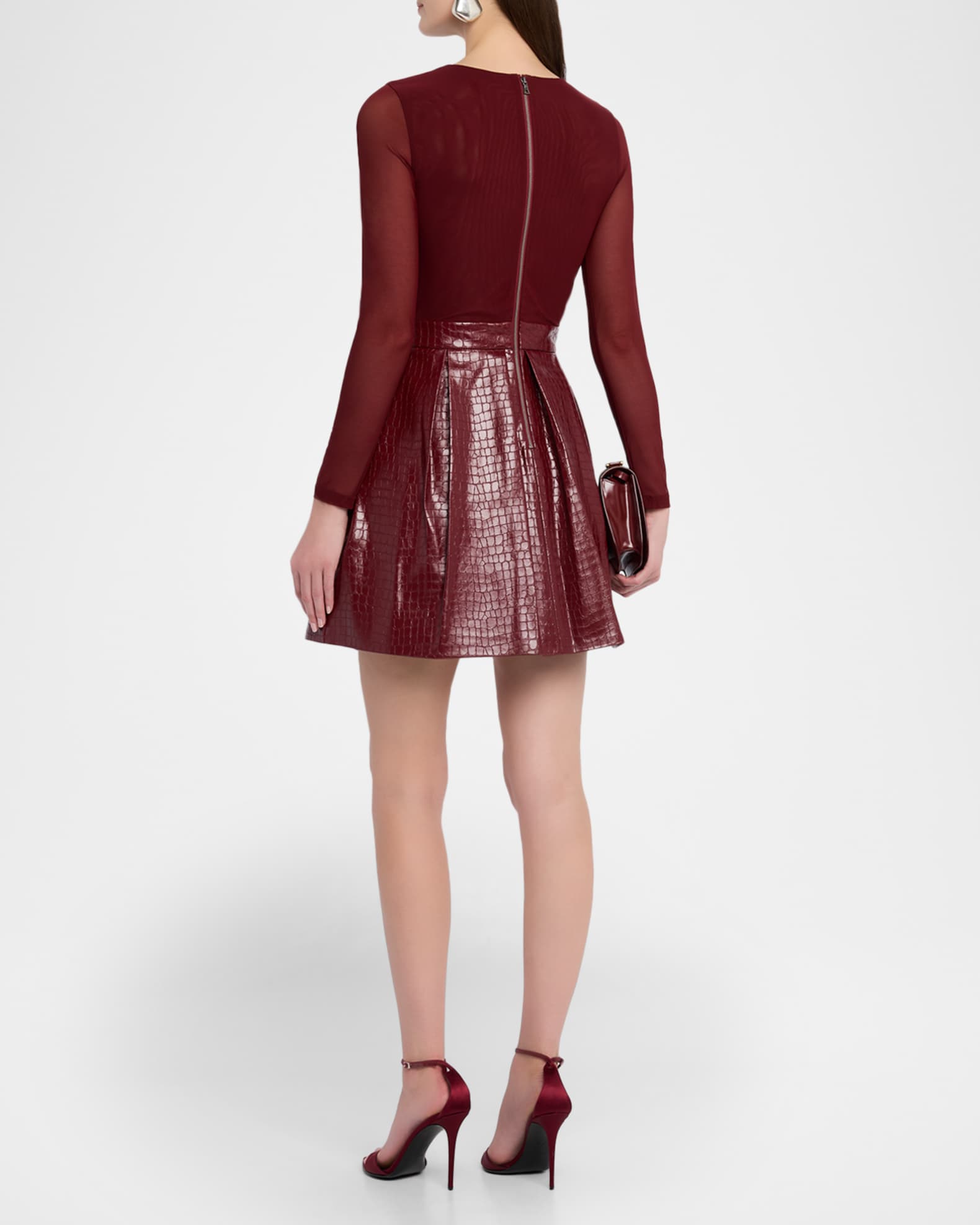 Chara Vegan Leather Croc Mini Dress