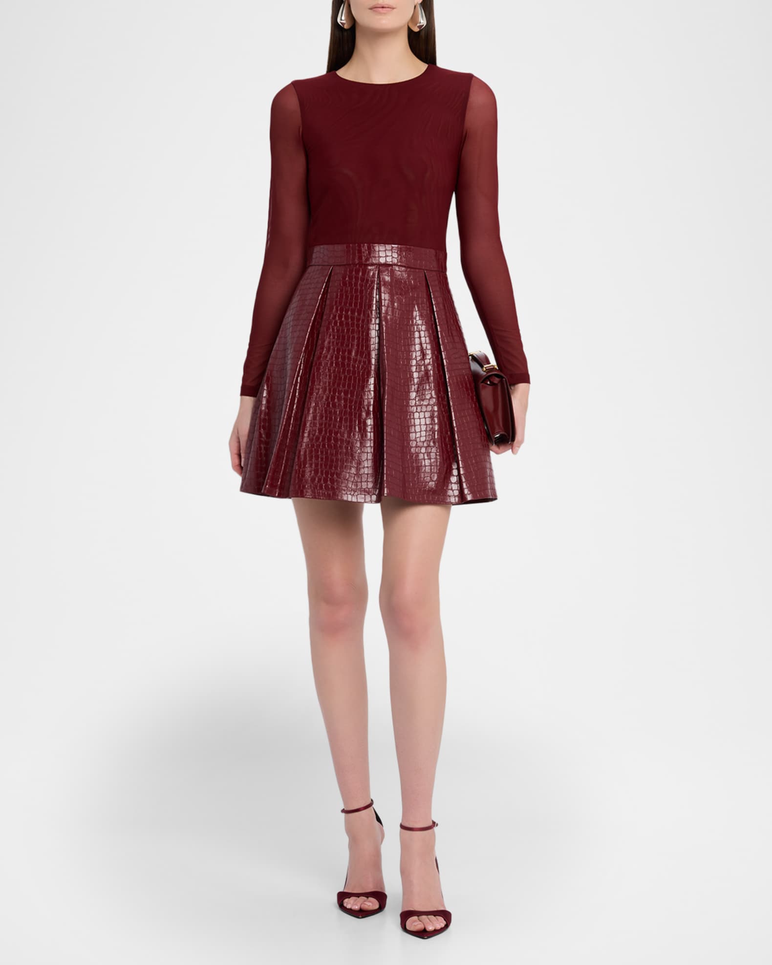 Chara Vegan Leather Croc Mini Dress