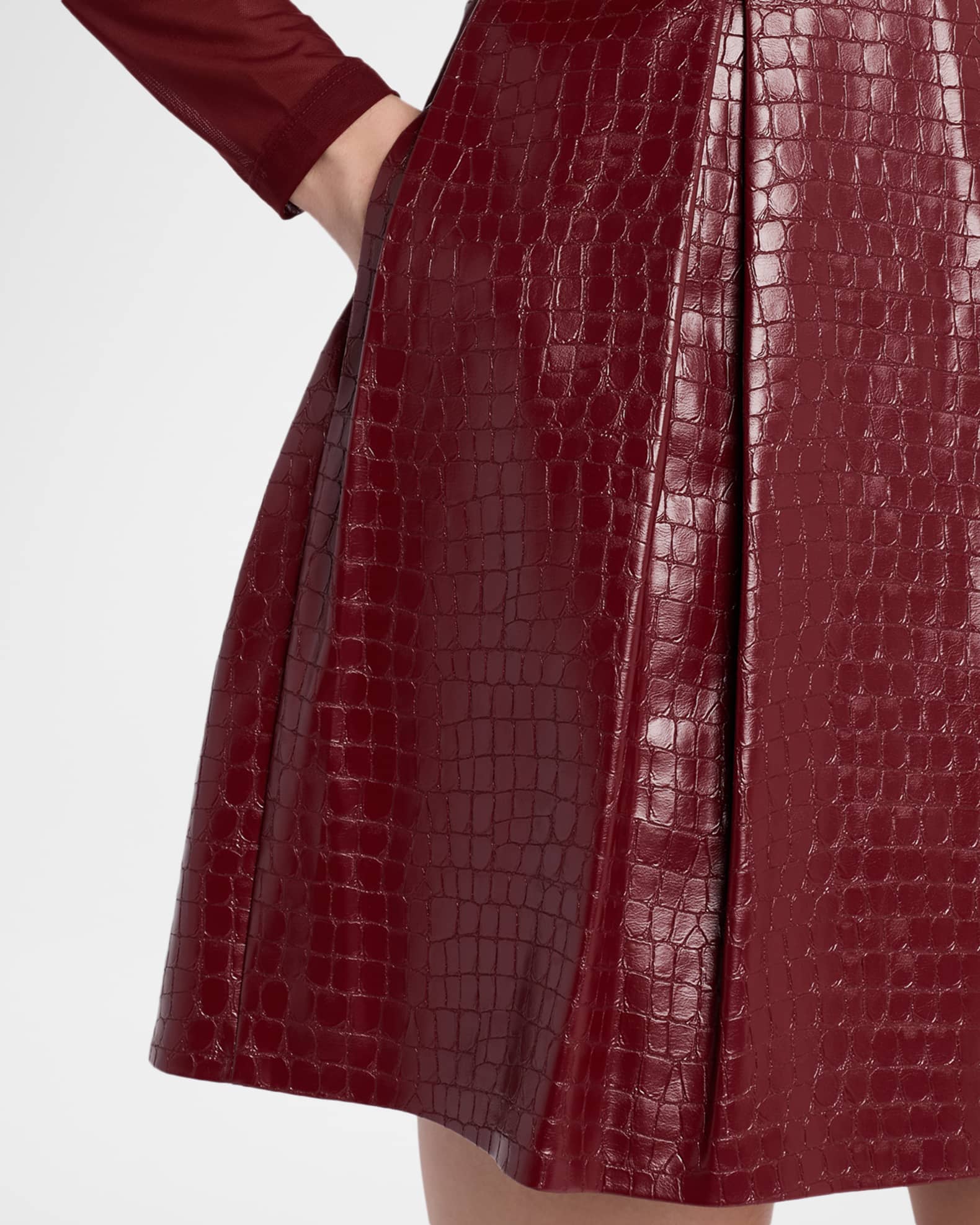 Chara Vegan Leather Croc Mini Dress