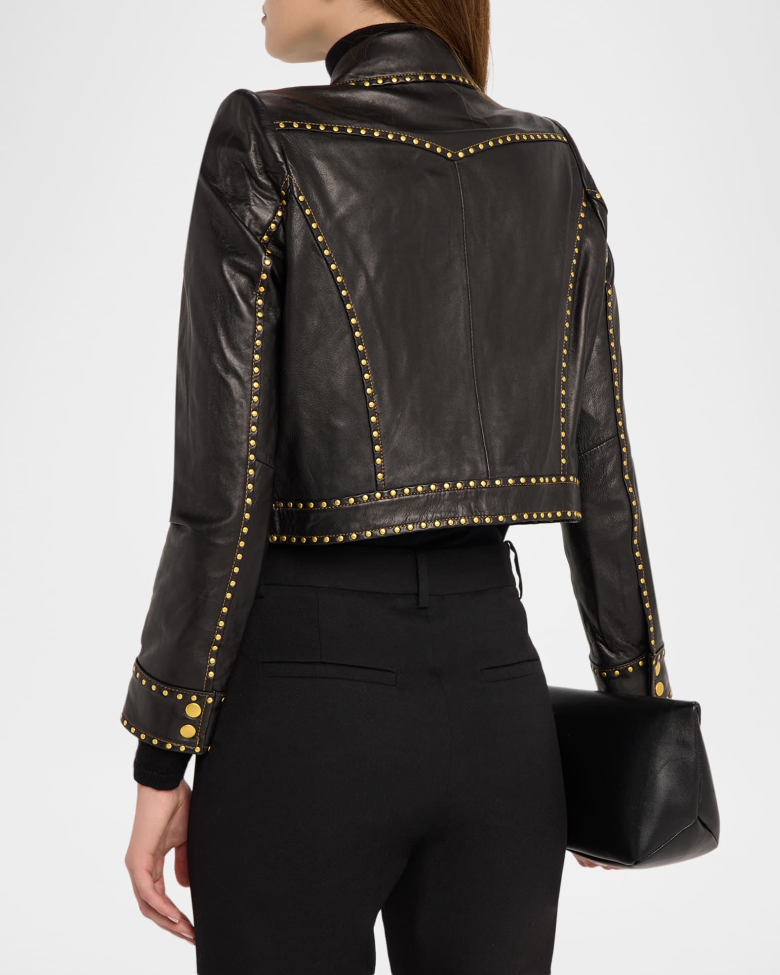 L'Agence Winsome Studded Leather Jacket | Neiman Marcus