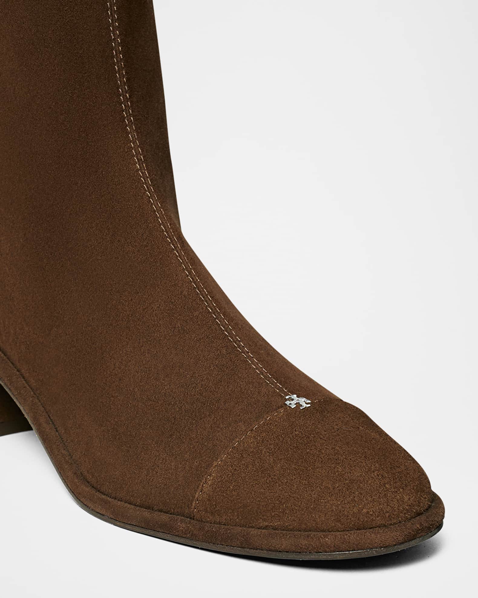Tory Burch Cap-Toe Suede Ankle Boots | Neiman Marcus