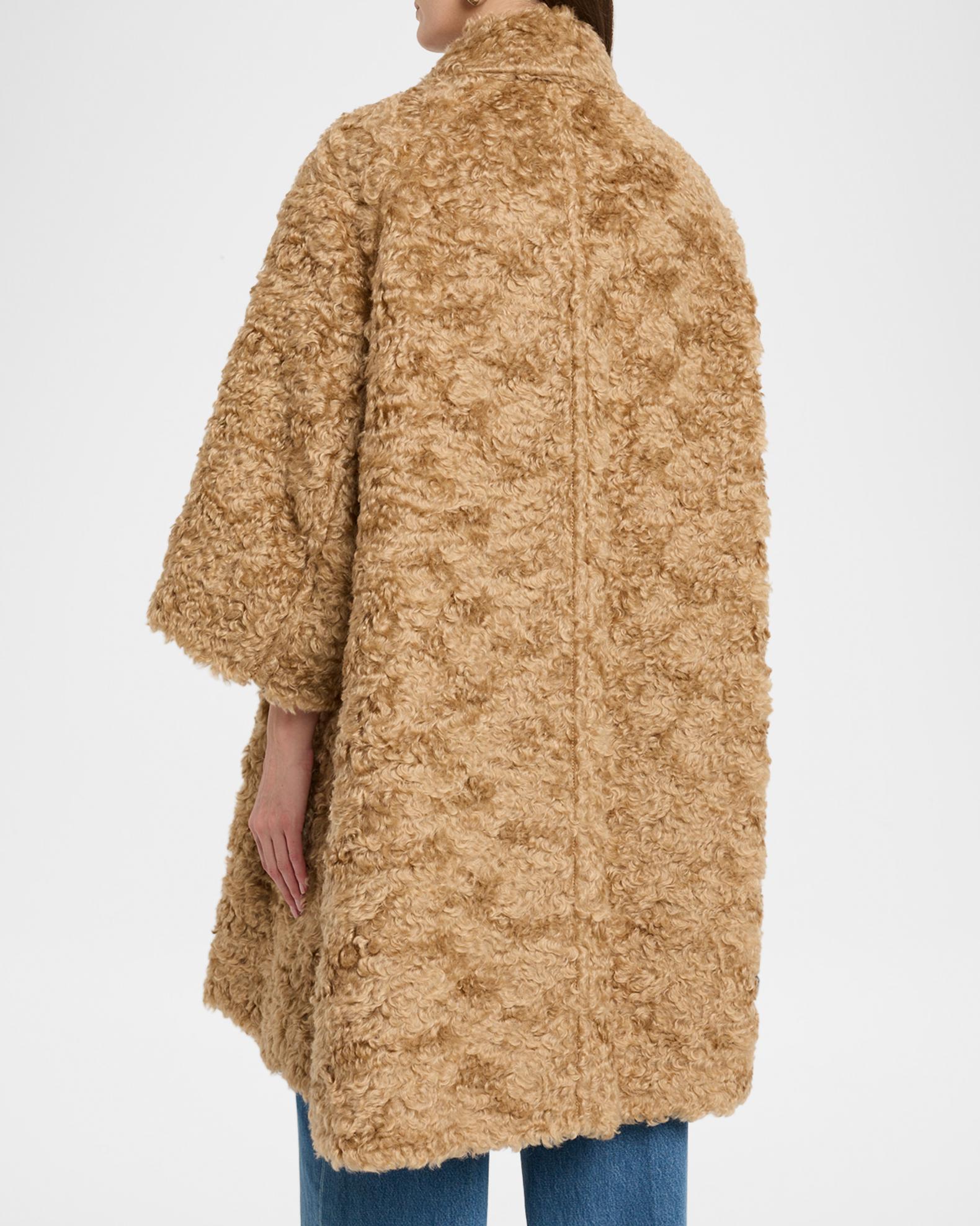Bottega Veneta Curly Sheep Shearling Bracelet-Sleeve Coat | Neiman