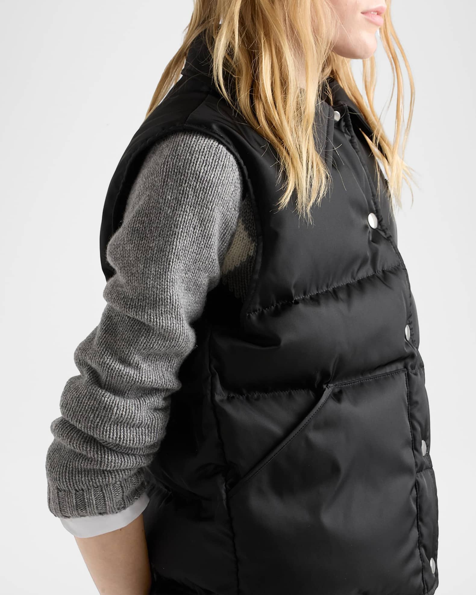 PRADA Re-Nylon ダウンベスト L PIUMINO GILET Prada Re-Nylon Down Vest | Neiman Marcus