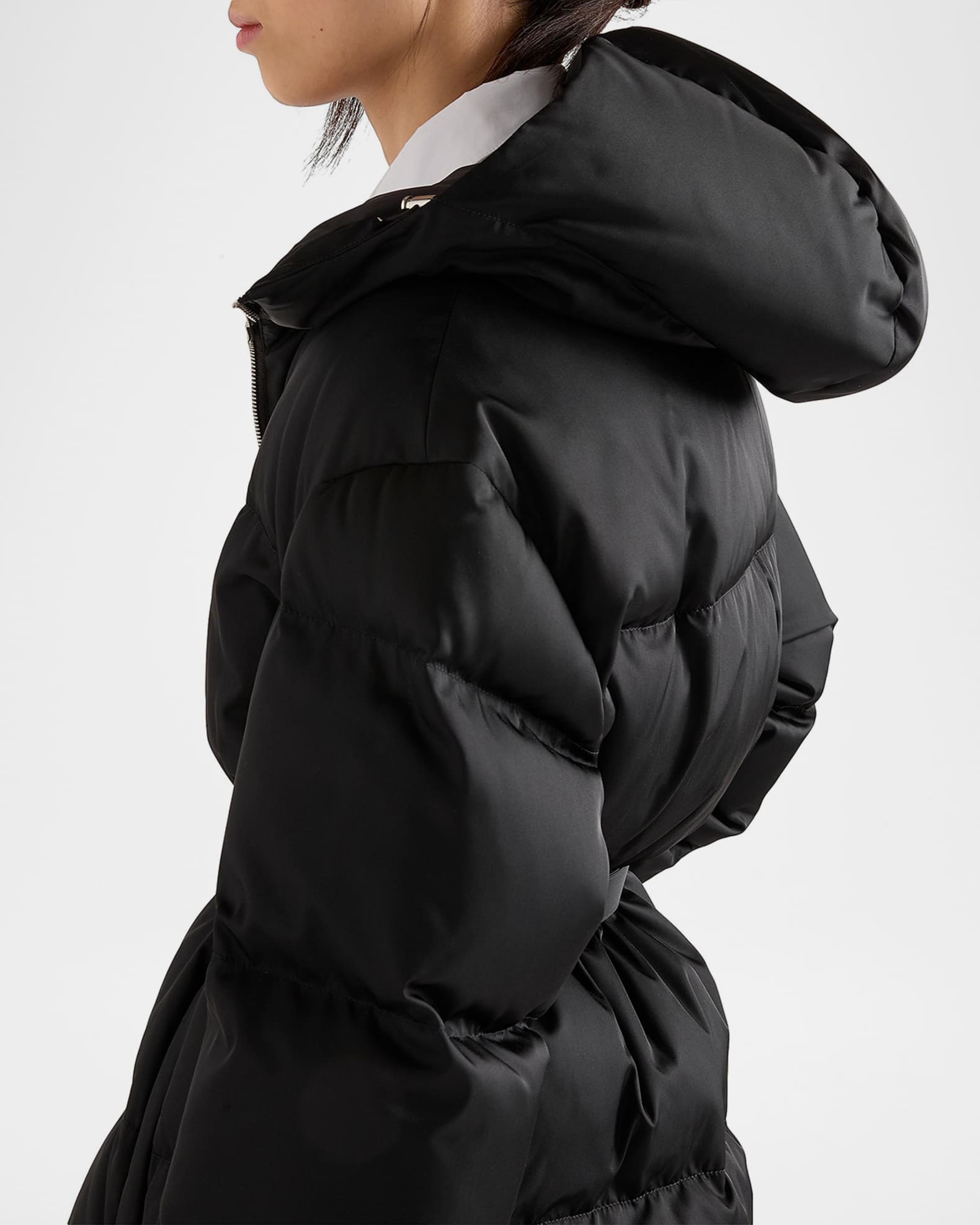 Prada Re-Nylon Hooded Down Jacket | Neiman Marcus
