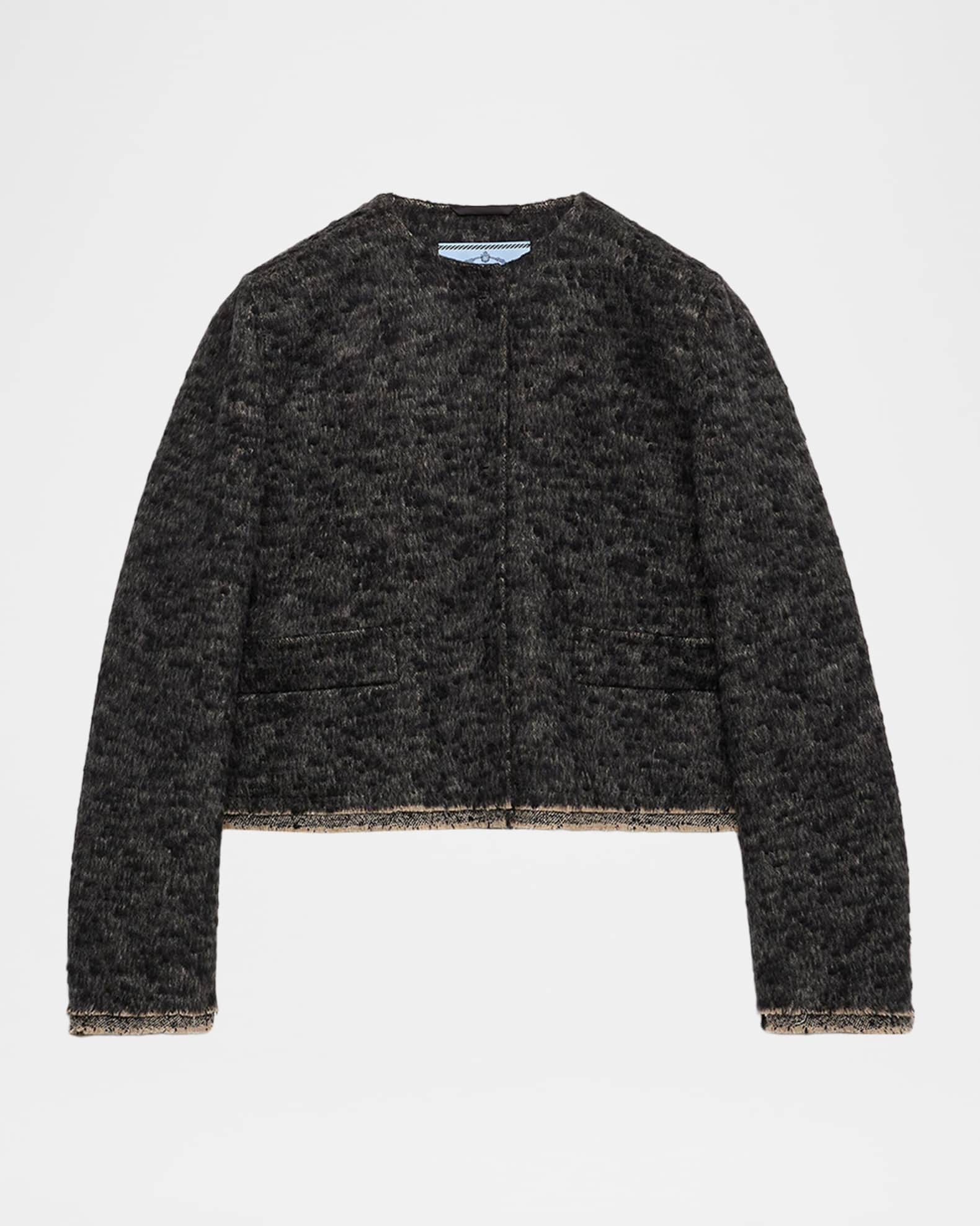 【そら】Prada Sport Tweed Jacket Prada Single-Breasted Double Tweed Jacket | Neiman Marcus