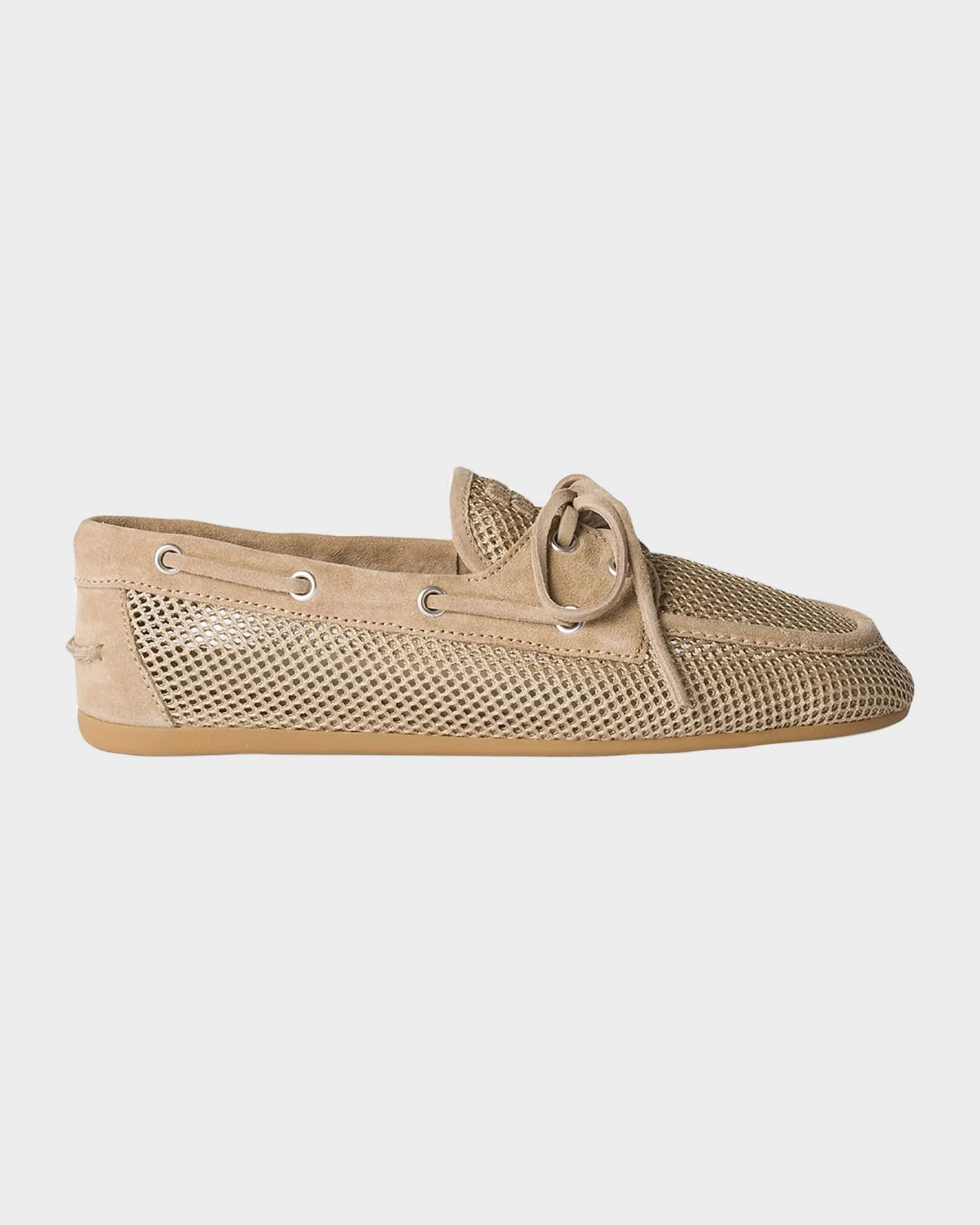 MIU MIU ベージュ スエード モカシン Miu Miu Suede Mesh Moccasins | Neiman Marcus