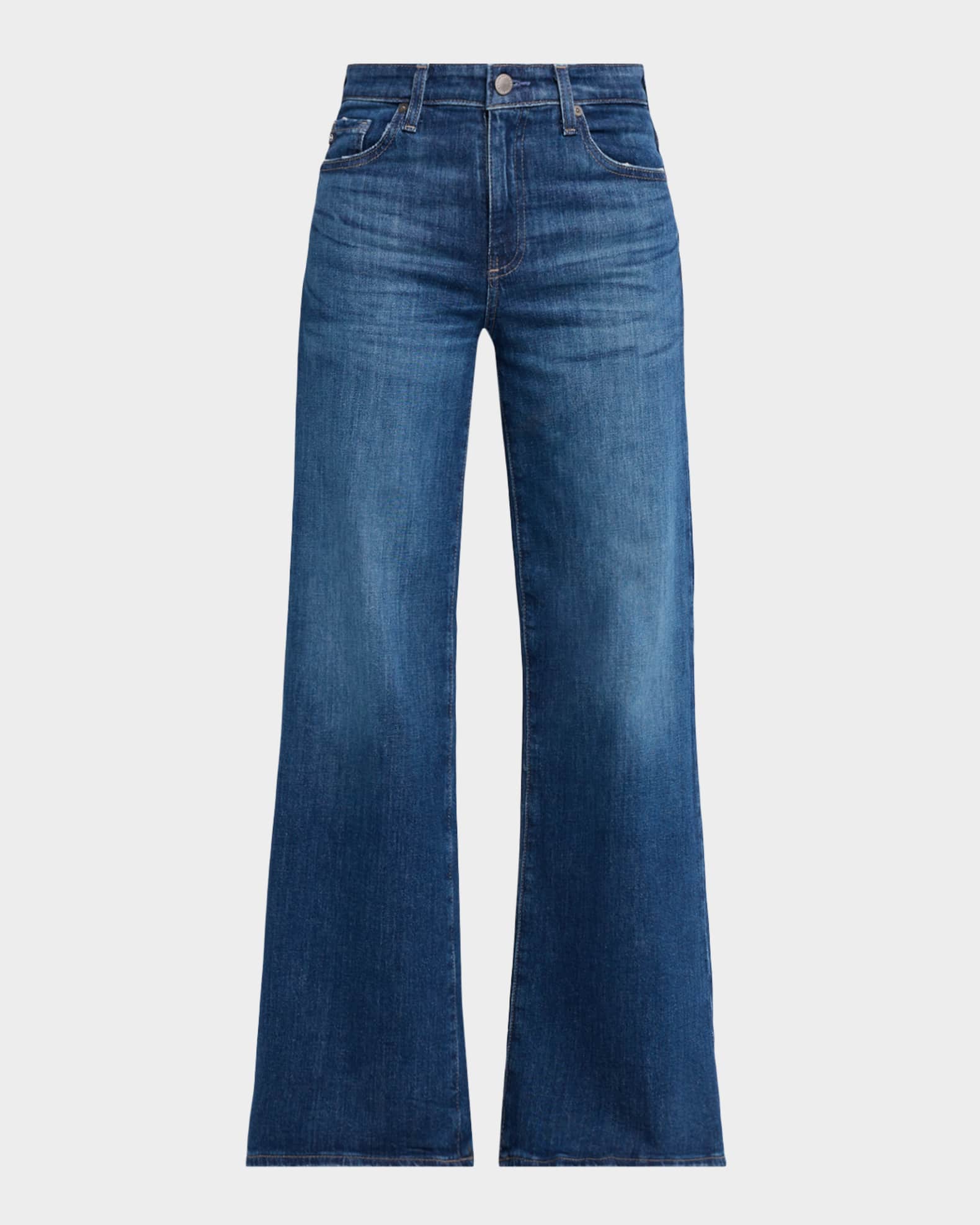 Saige Mid-Rise Wide-Leg Jeans | Neiman Marcus