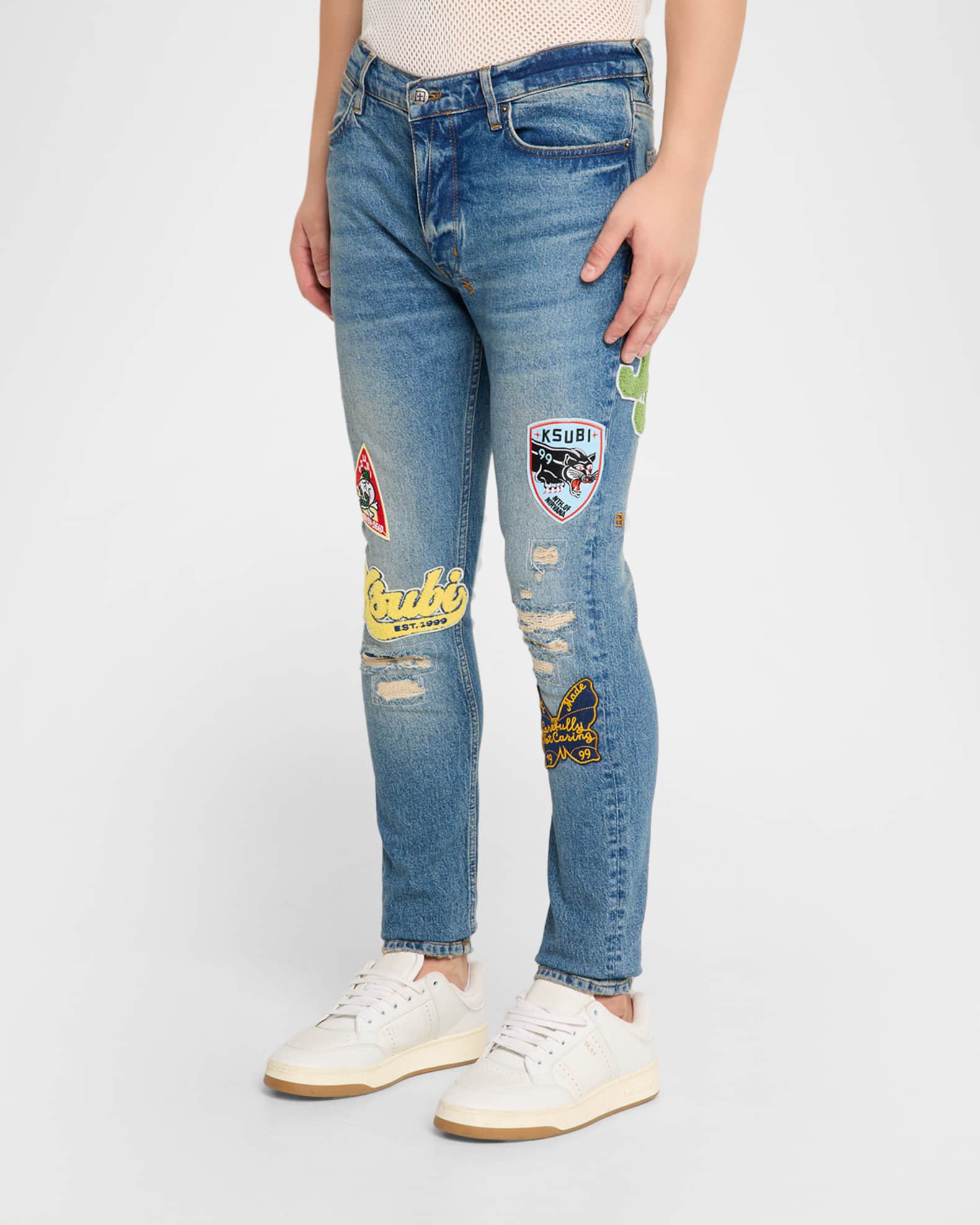 Ksubi Men's Van Winkle Rodeo Patch Skinny Jeans | Neiman Marcus