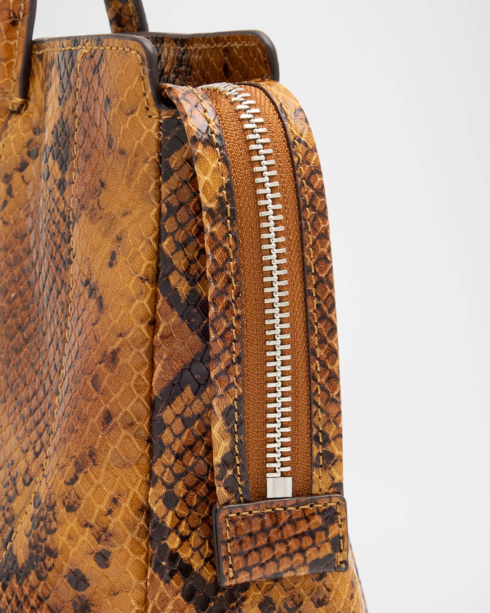 STAUD Maude Mini Python-Embossed Leather Satchel Shoulder Bag | Neiman ...