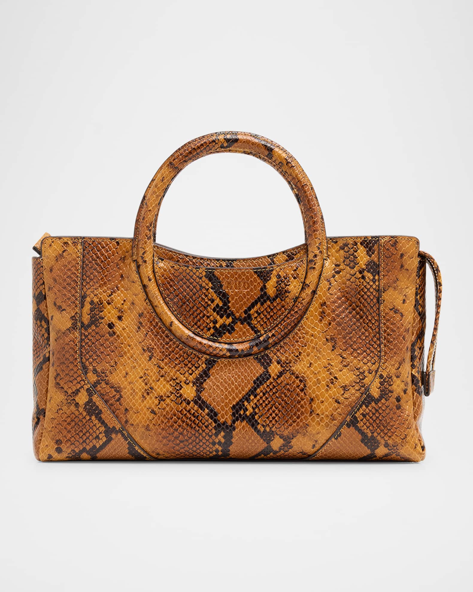 STAUD Maude Mini Python-Embossed Leather Satchel Shoulder Bag | Neiman ...