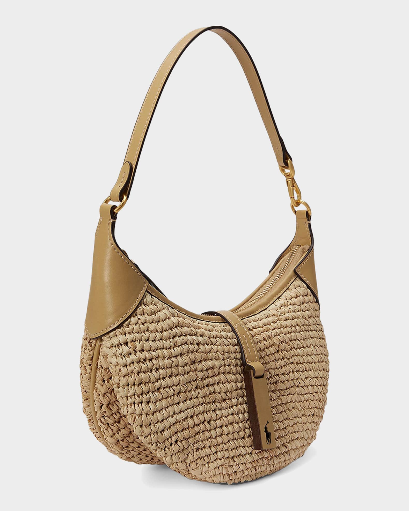 Polo Ralph Lauren Polo ID Raffia Mini Shoulder Bag | Neiman Marcus