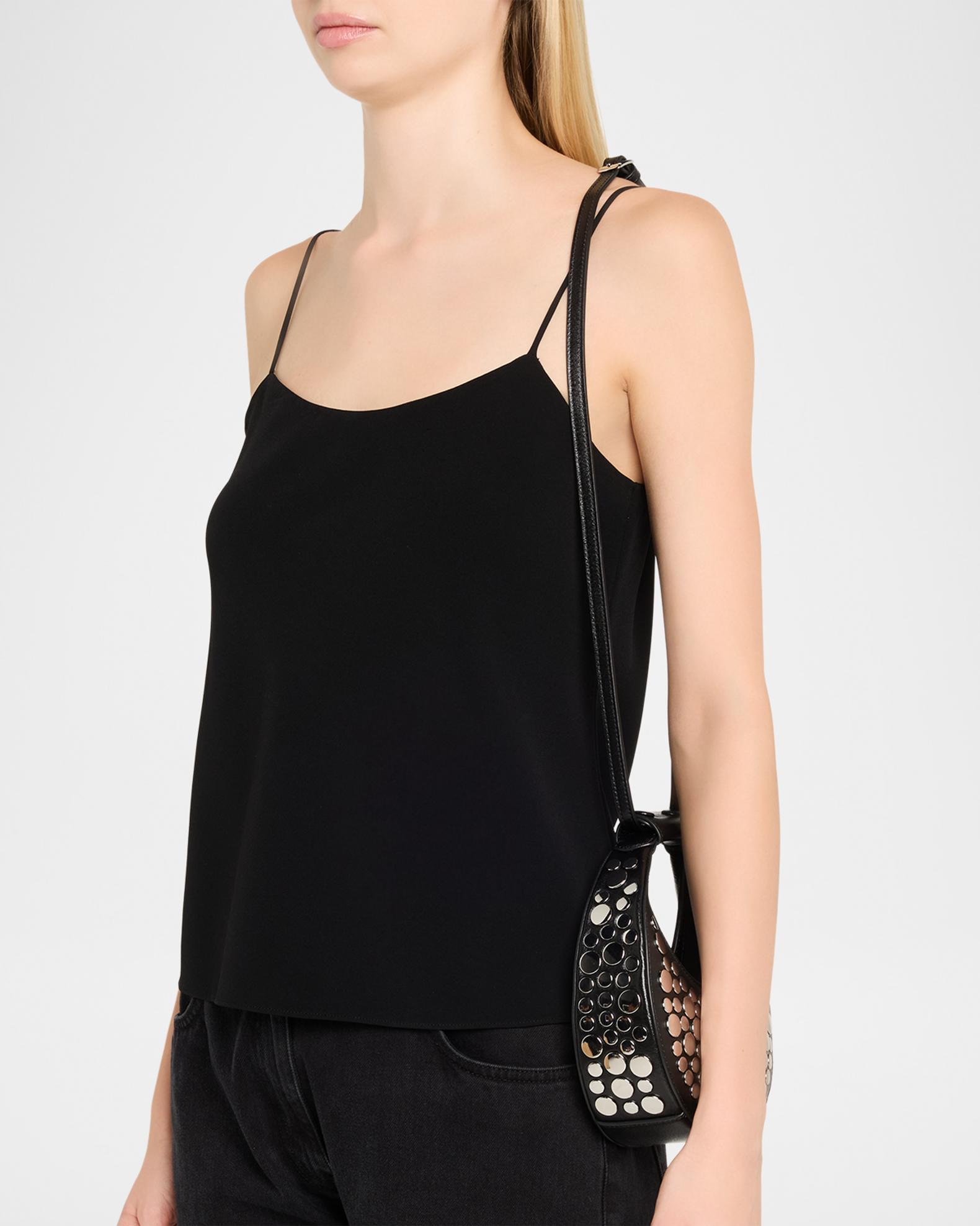STAUD Oval Mirror Studed Leather Top-Handle Bag | Neiman Marcus