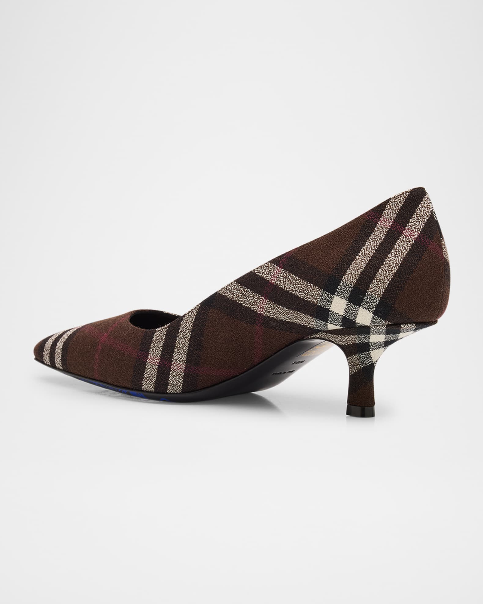 Burberry 25mm Check Dame Wool Pointed-Toe Pumps | Neiman Marcus