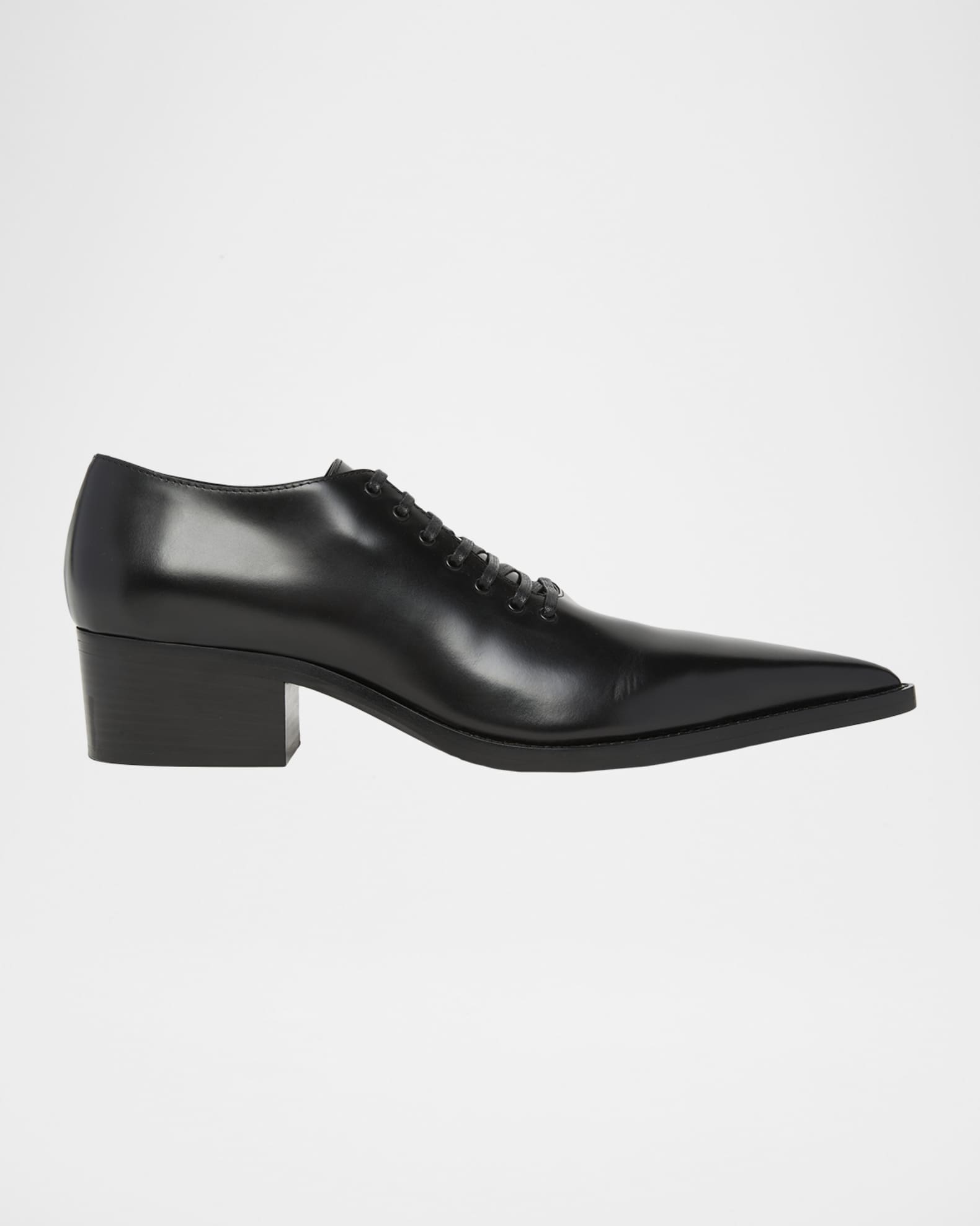 McQueen Men's Leather Pointed-Toe Derby Shoes | Neiman Marcus