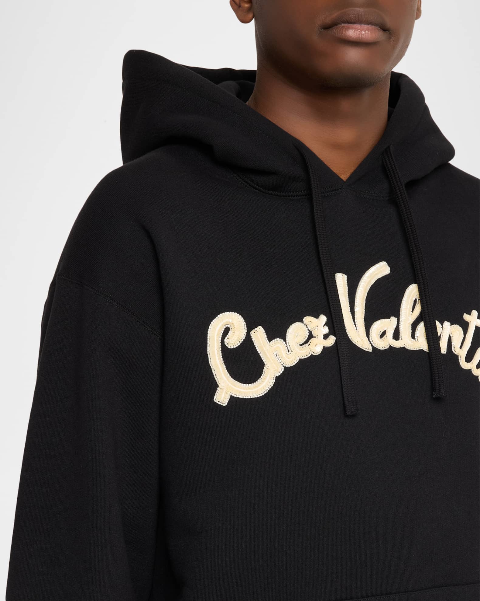 ヴァレンティノ ロゴ フーディー Valentino Garavani Men's Jersey Sequin Logo Cotton Hoodie | Neiman