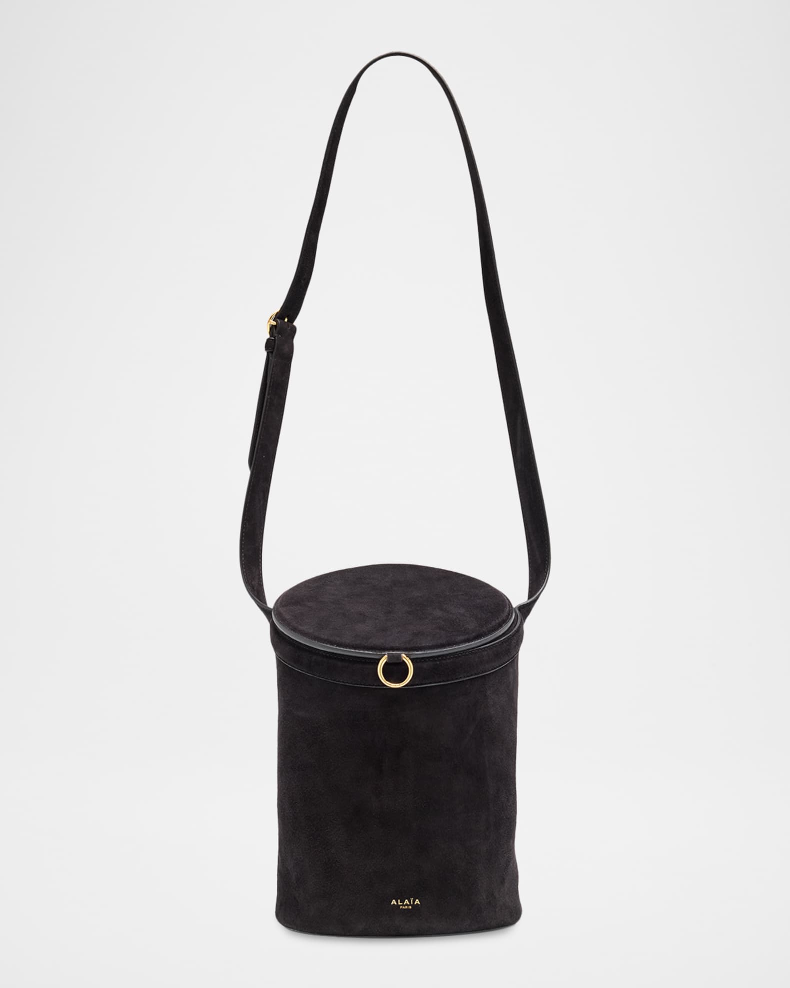 ALAIA イタリア製 トートバッグ レザー エナメル スエード ブラック ALAIA Medium La Canette Suede Shoulder Bag | Neiman Marcus