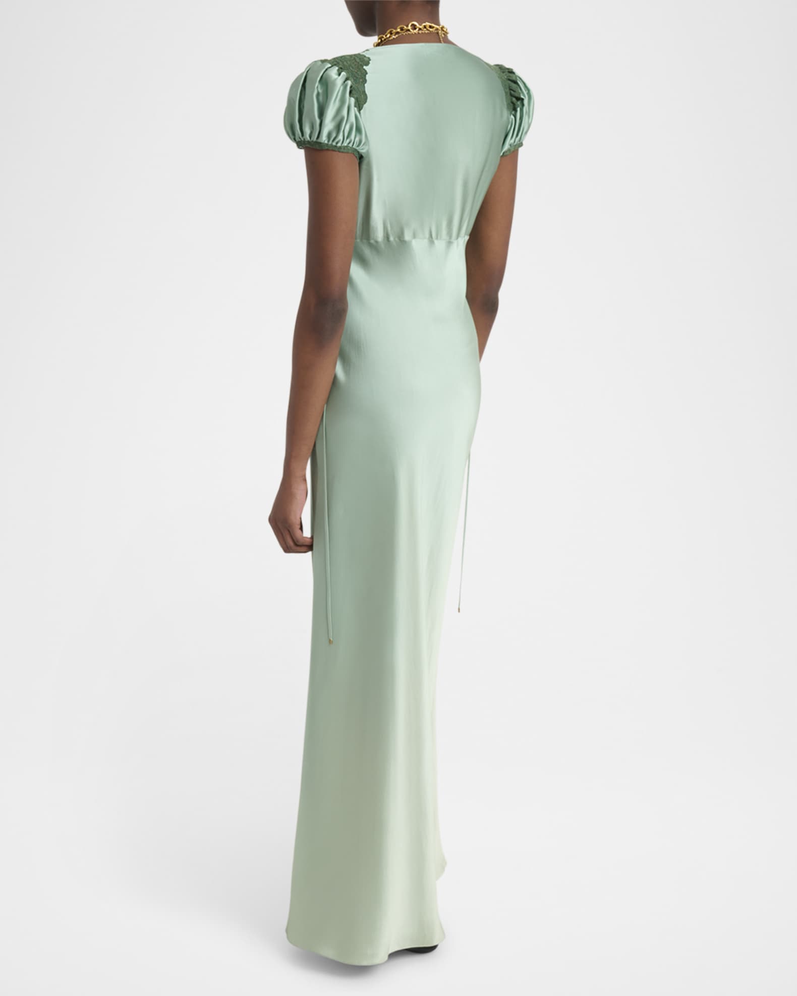 slim fit dress slacks Hunter Green Satin Bridesmaid Dress A-Line Maxi Off-the-Shoulder main image 1
