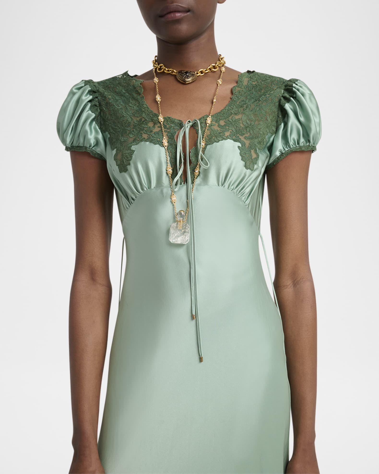 slim fit dress slacks Chloé Fall 2004 Dark Green Chiffon Gown – Vintage Grace