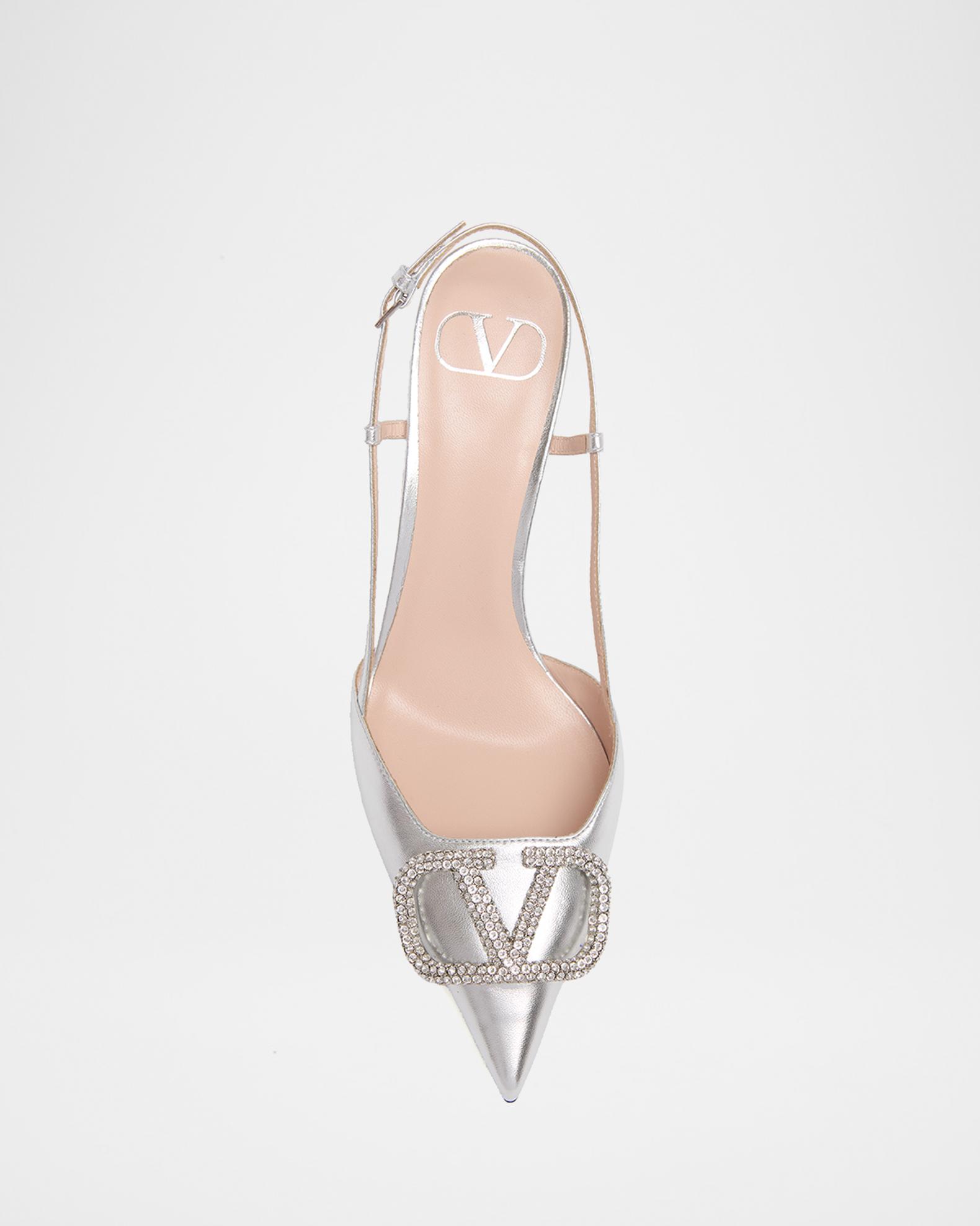Valentino Garavani 80mm VLogo Signature Strass Metallic Leather 